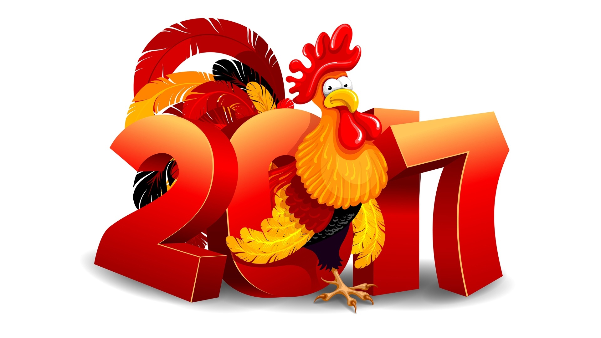 2017 New Year Rooster HD Wallpaper