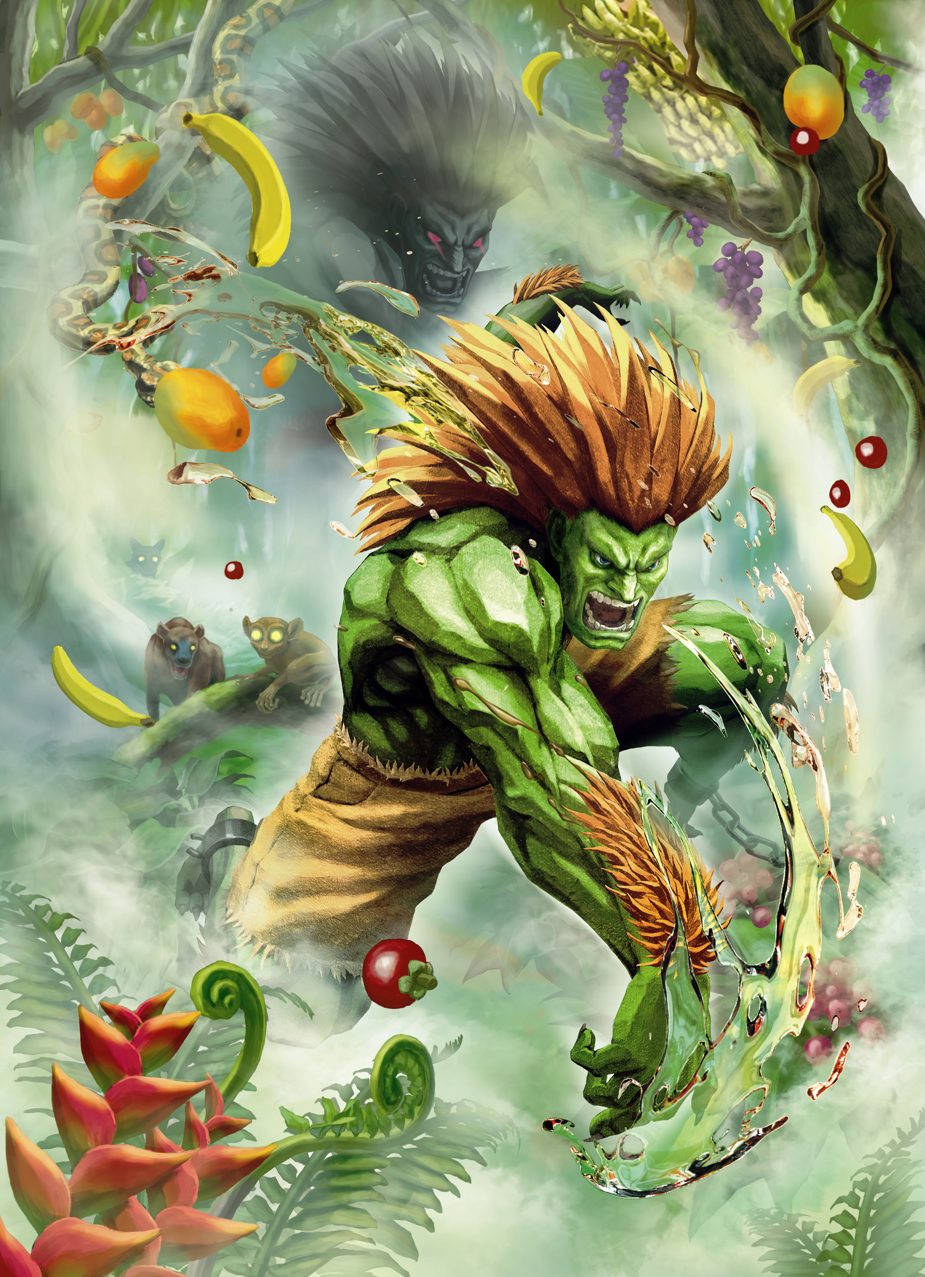 Blanka from Street Fighter X Tekken in jungle HD Wallpaper