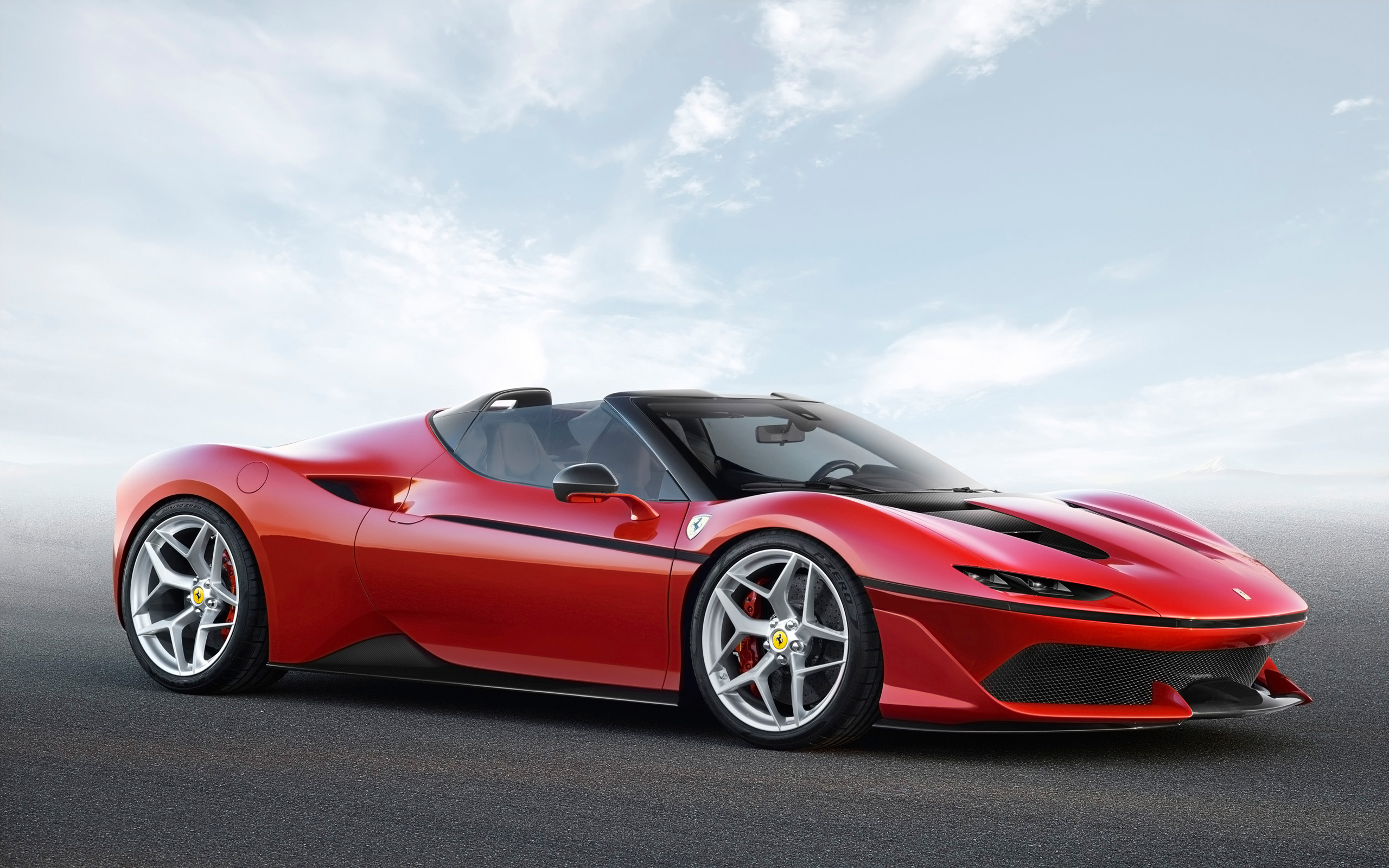 Red Ferrari J50 convertible sports car HD Wallpaper