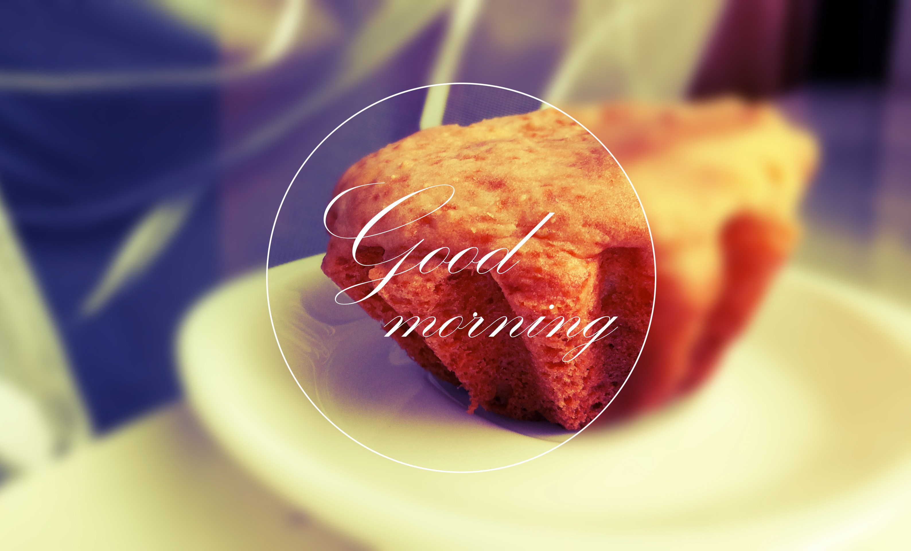 Good morning text on a cupcake HD Wallpaper