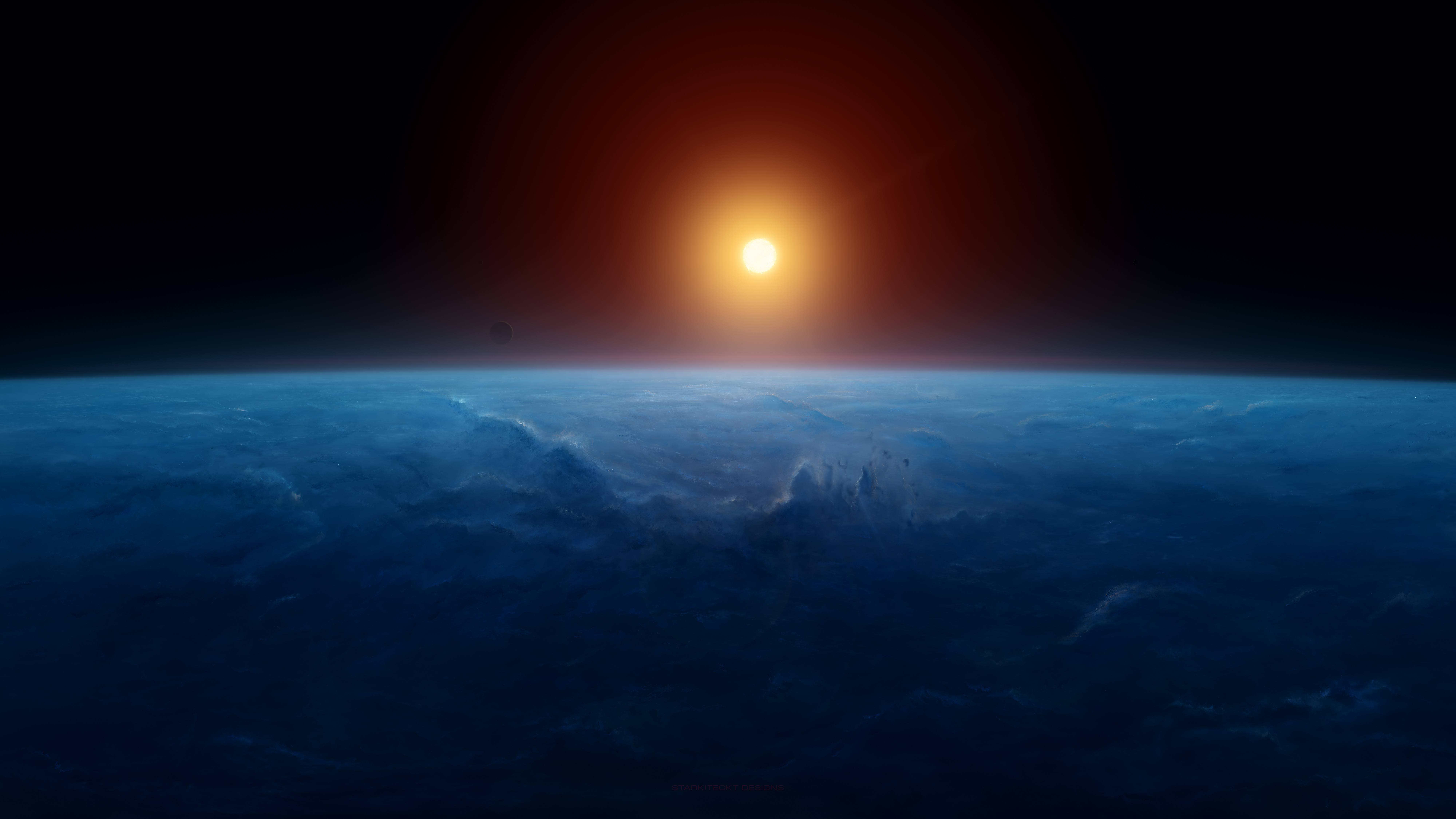 Planet and Sun from Space HD Wallpaper