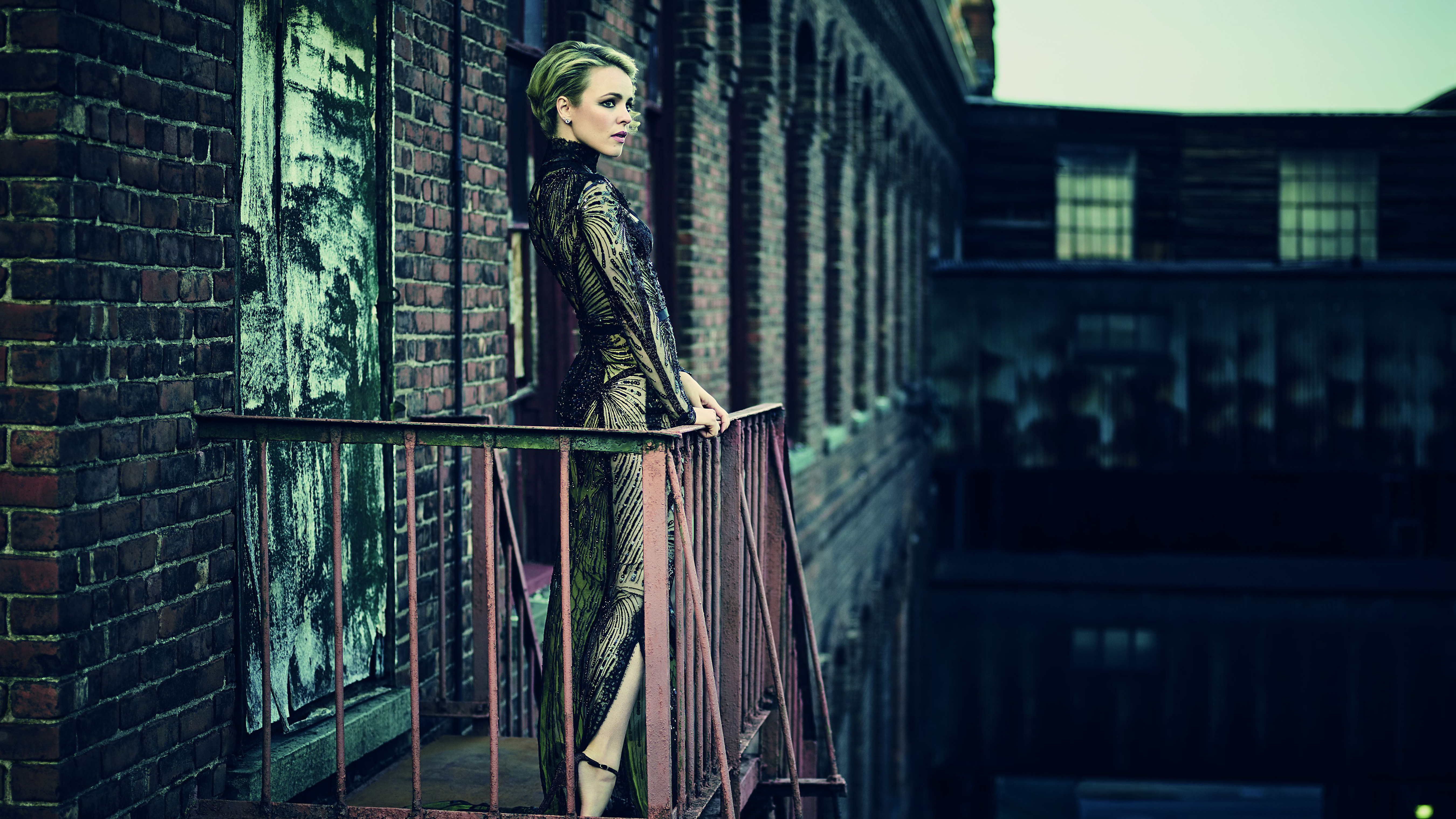 Rachel McAdams on a Balcony HD Wallpaper