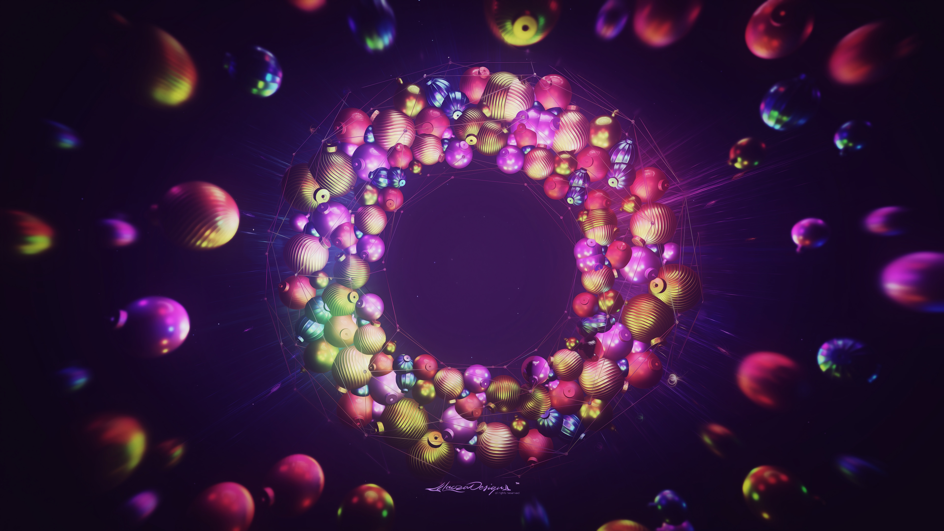 Abstract Christmas Decoration 4K HD Wallpaper