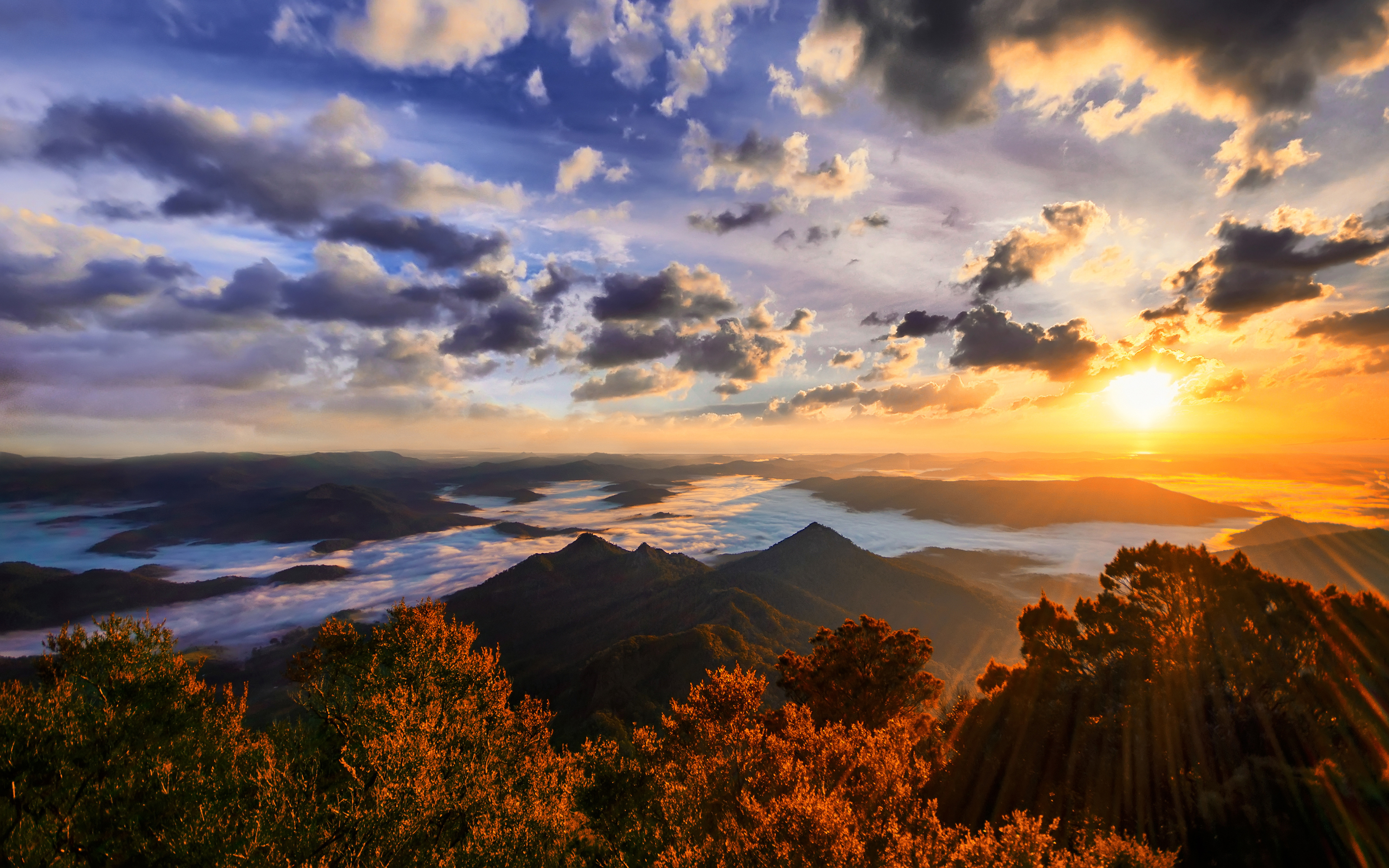 4K Sunrise over Gold Coast, Australia HD Wallpaper