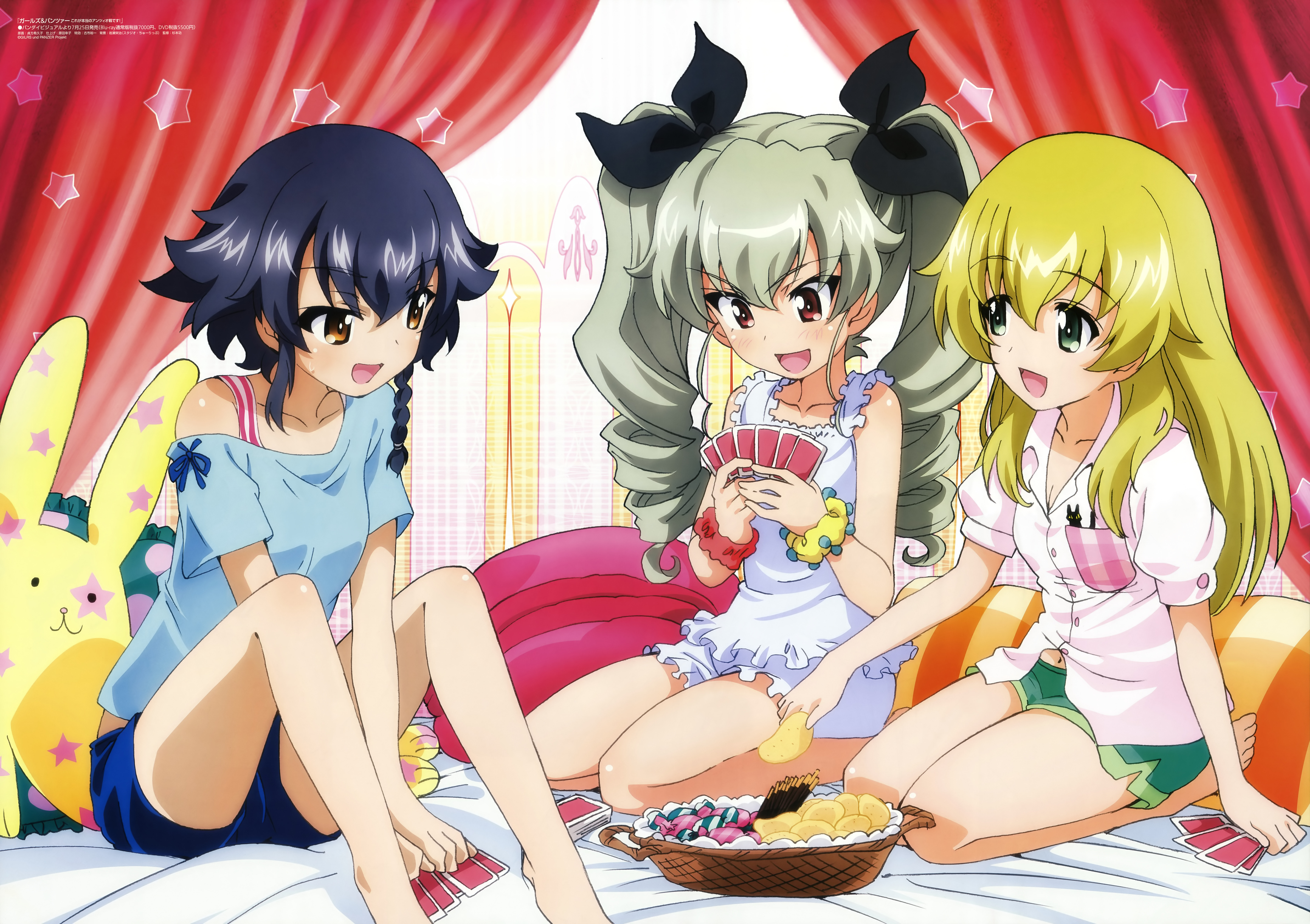 Girls und Panzer characters playing cards HD Wallpaper