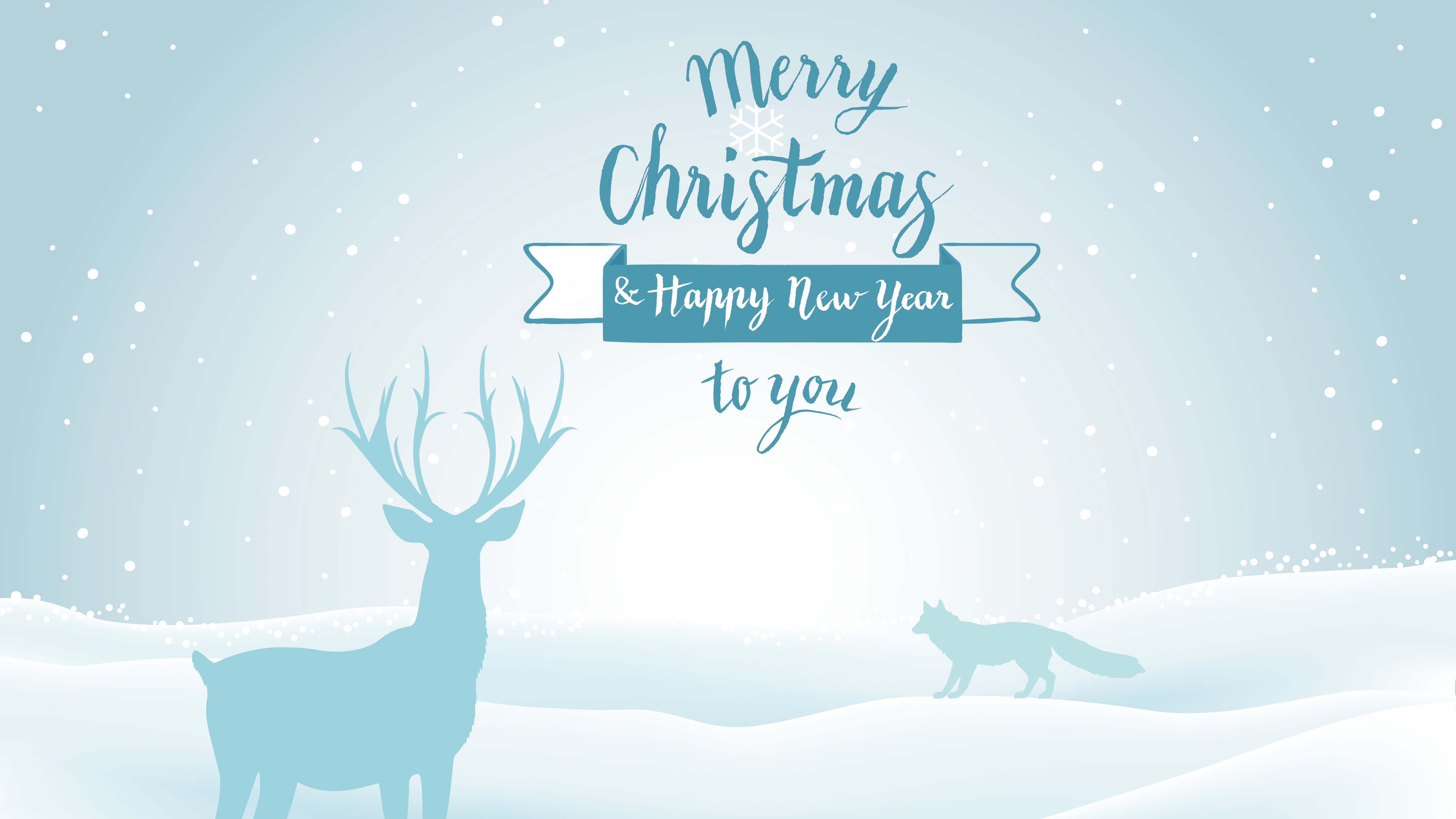 Merry Christmas & Happy New Year 4K HD Wallpaper