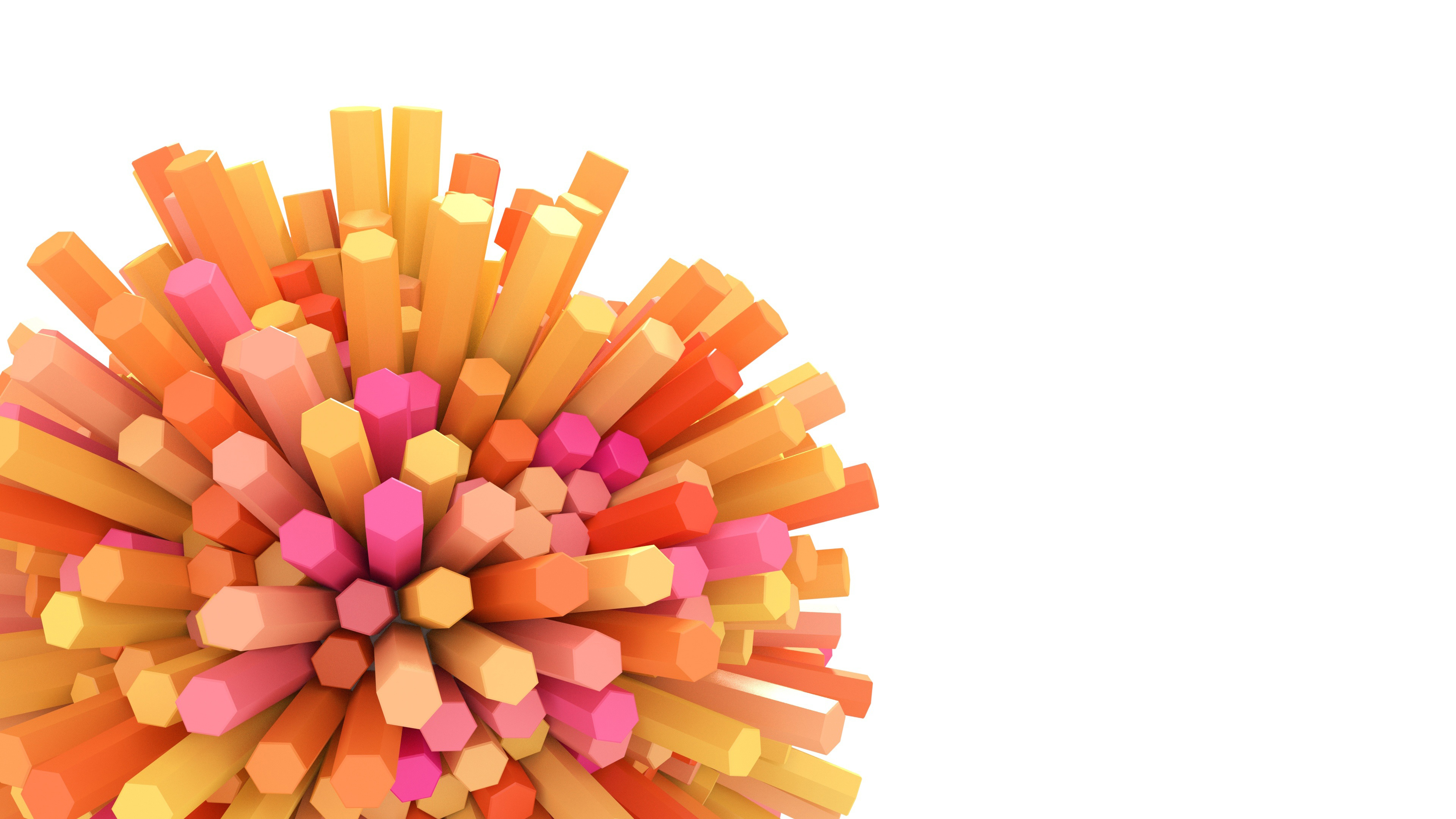 Colorful Hexagonal Rods Abstract 4K HD Wallpaper