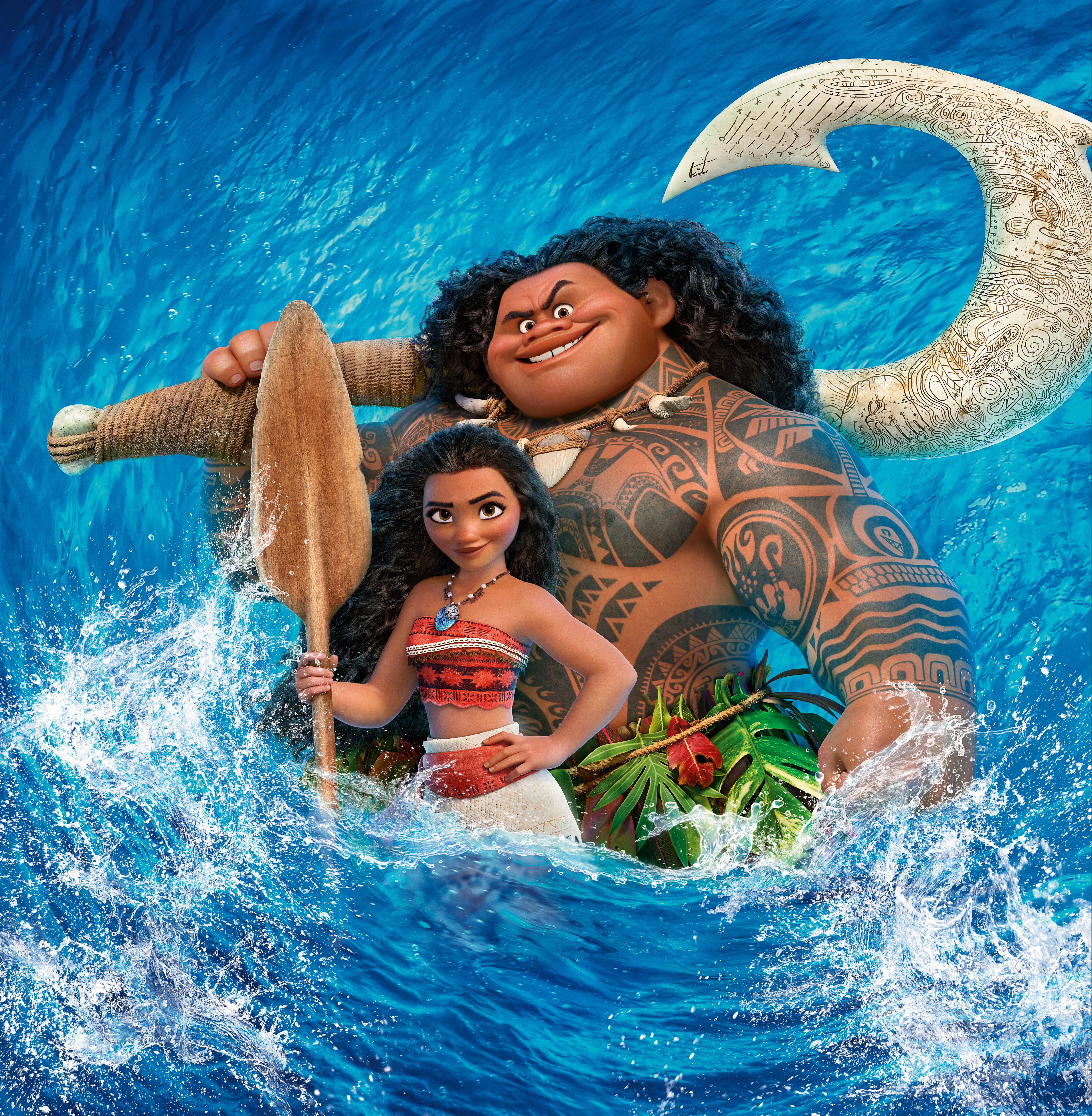 Moana and Maui from Disney's Moana HD Wallpaper