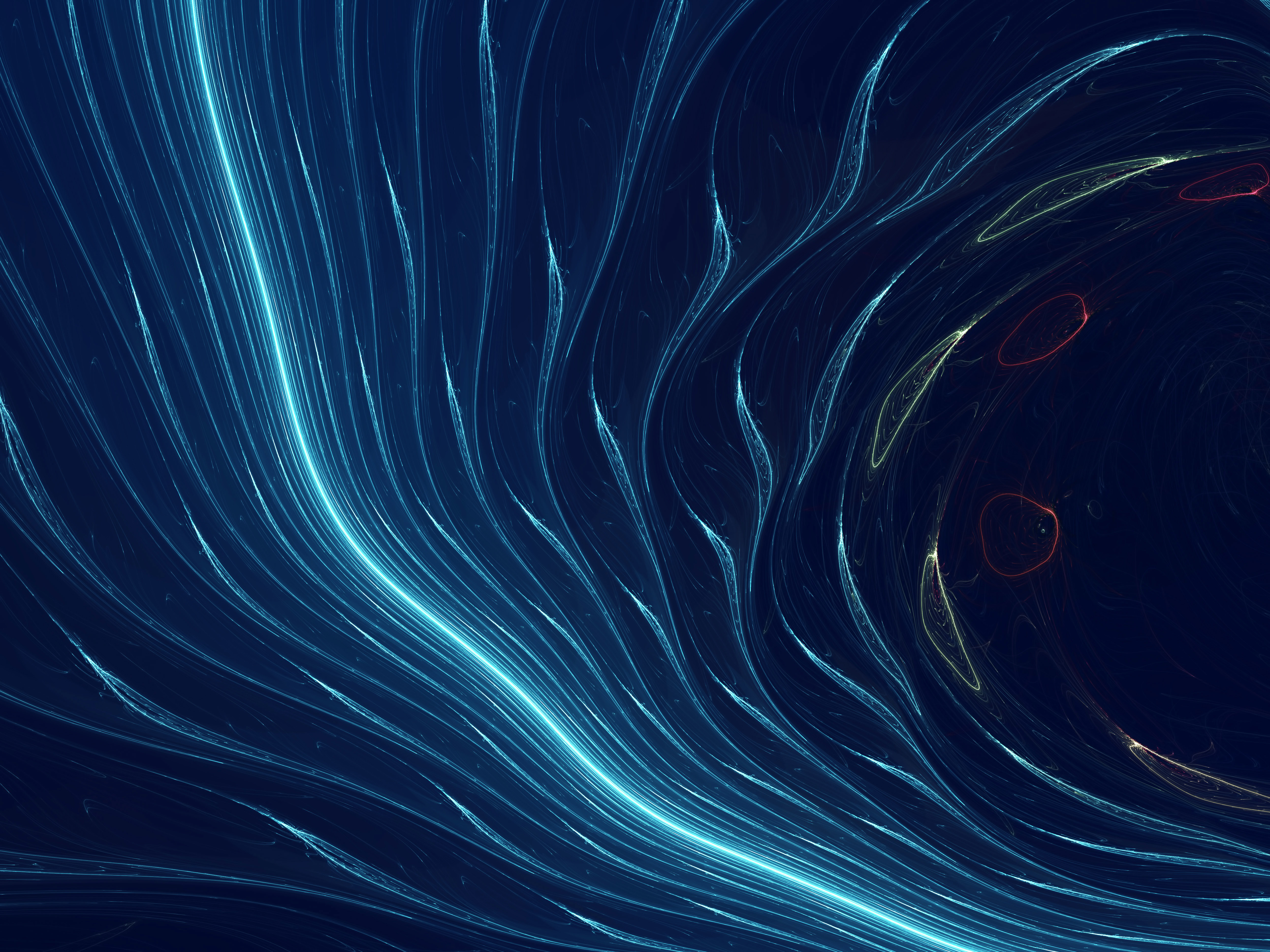 Blue Abstract Waves 4K HD Wallpaper