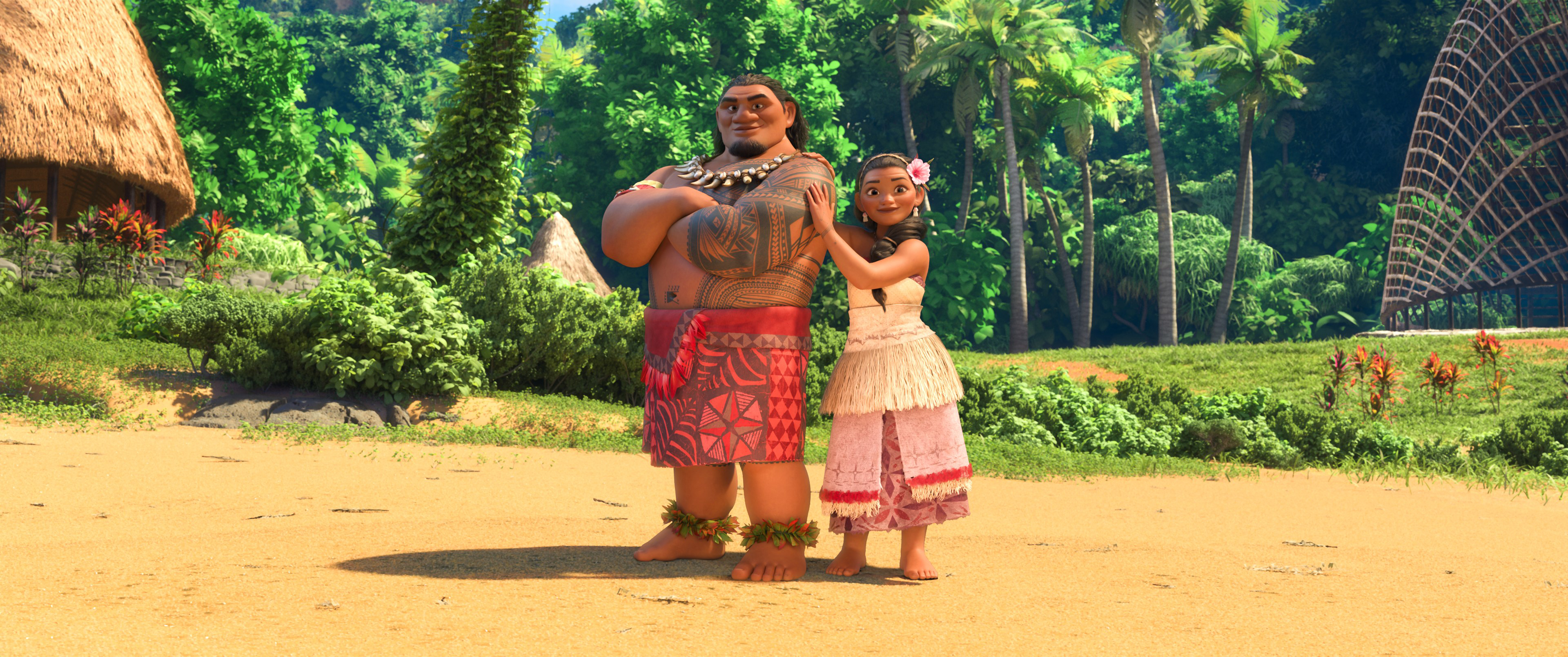 Chief Tui and Sina from Moana HD Wallpaper