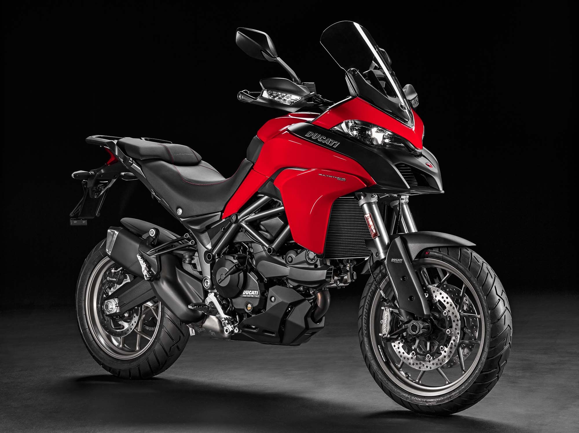 Red Ducati Multistrada 950 Motorcycle HD Wallpaper