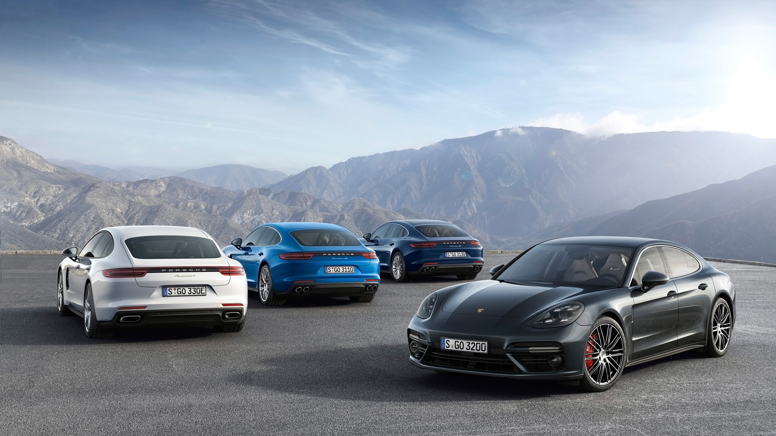 Porsche Panamera 4 E-Hybrid cars in mountains HD Wallpaper