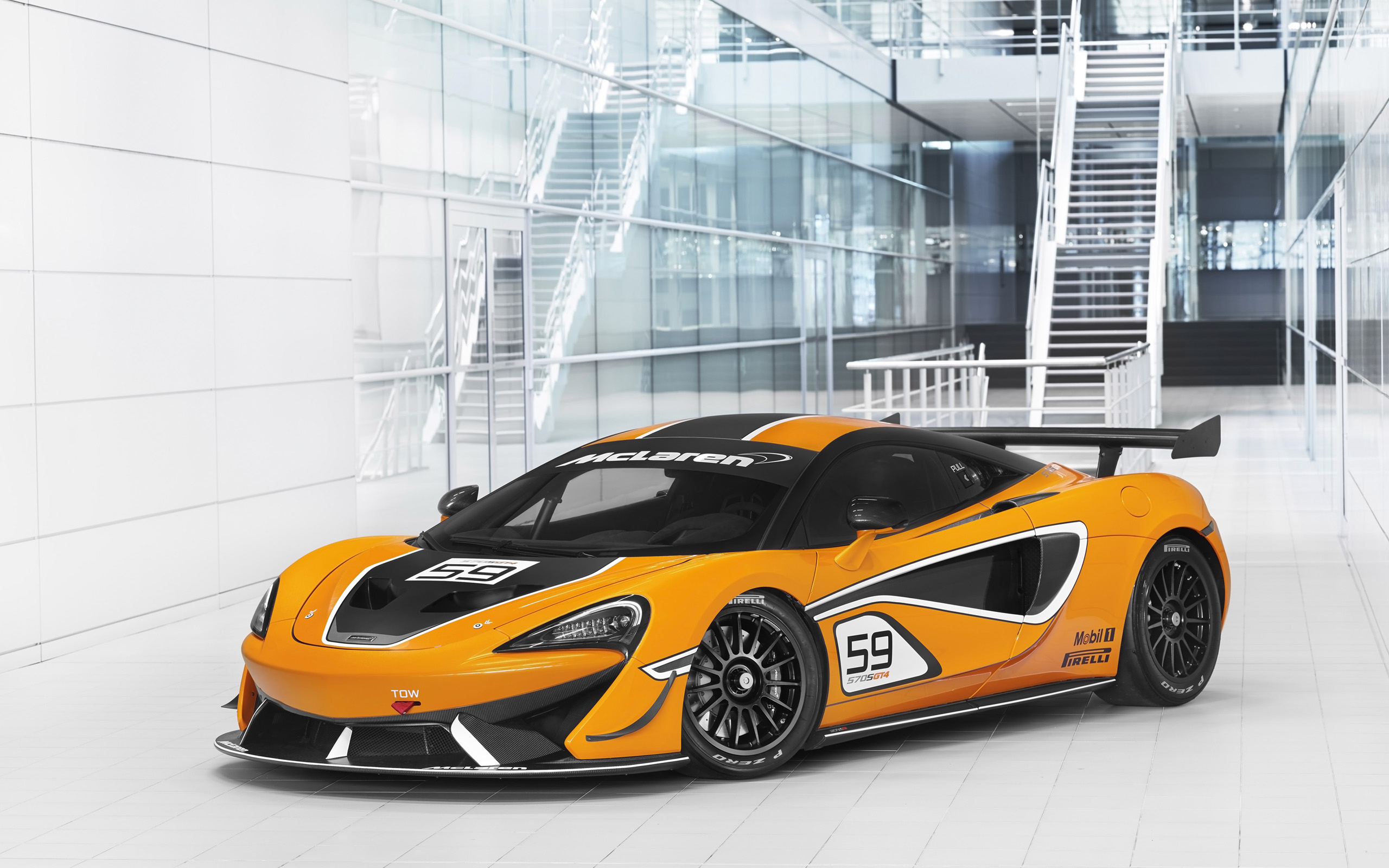 McLaren 570S GT4 race car with number 59 HD Wallpaper