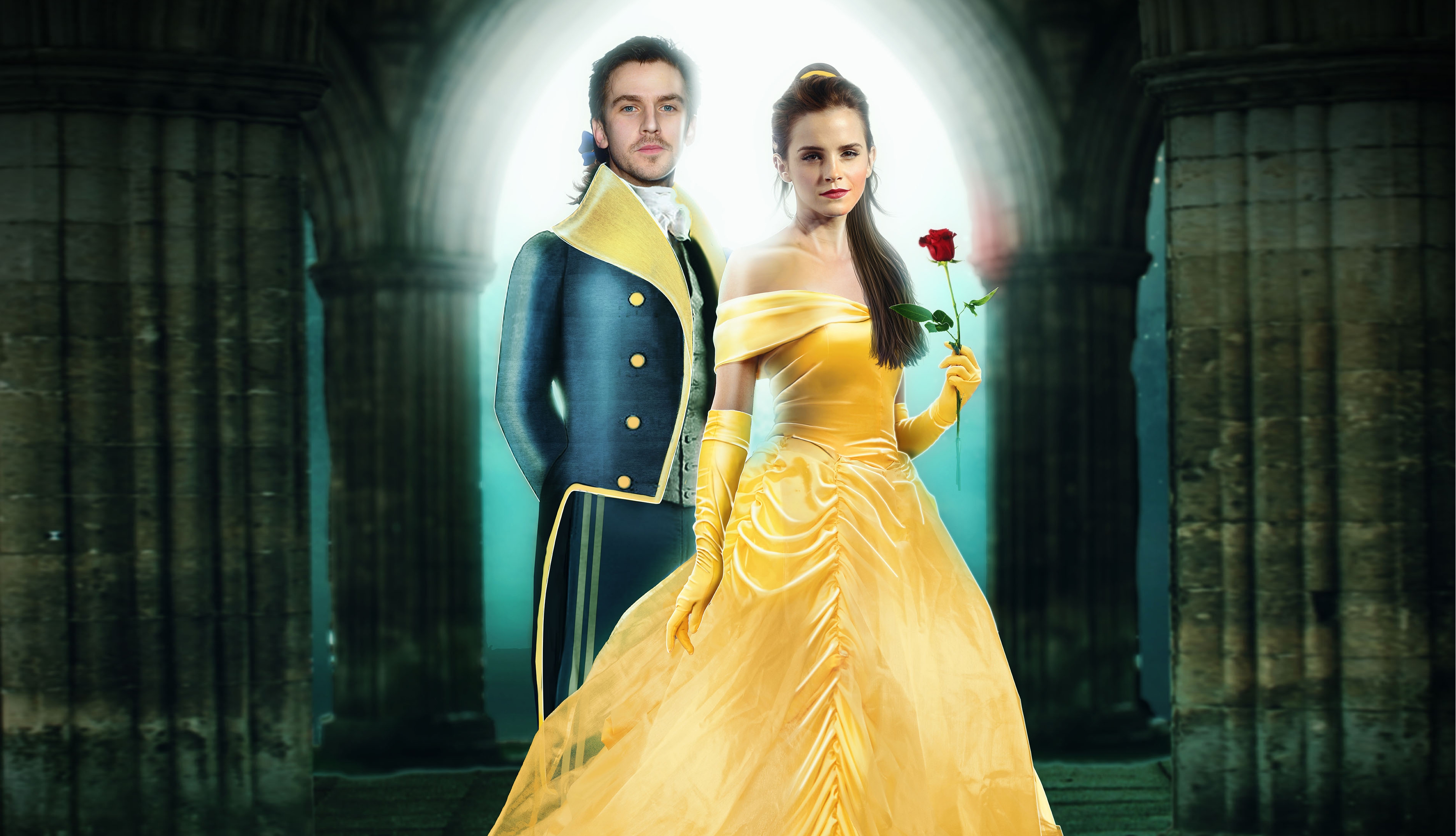 Dan Stevens and Emma Watson from Beauty and the Beast 4K HD Wallpaper