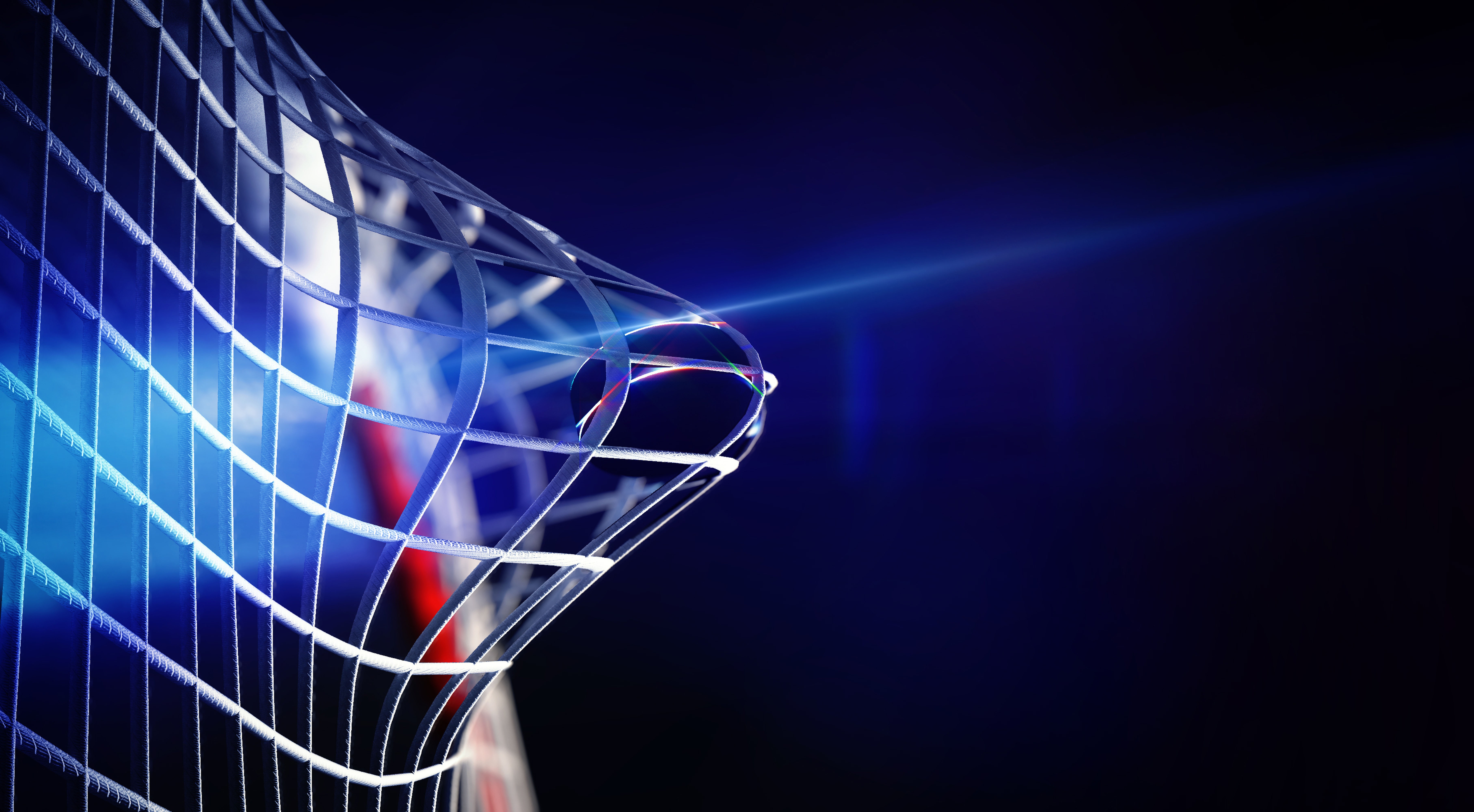Ice Hockey Goal Net with Blue Light HD Wallpaper