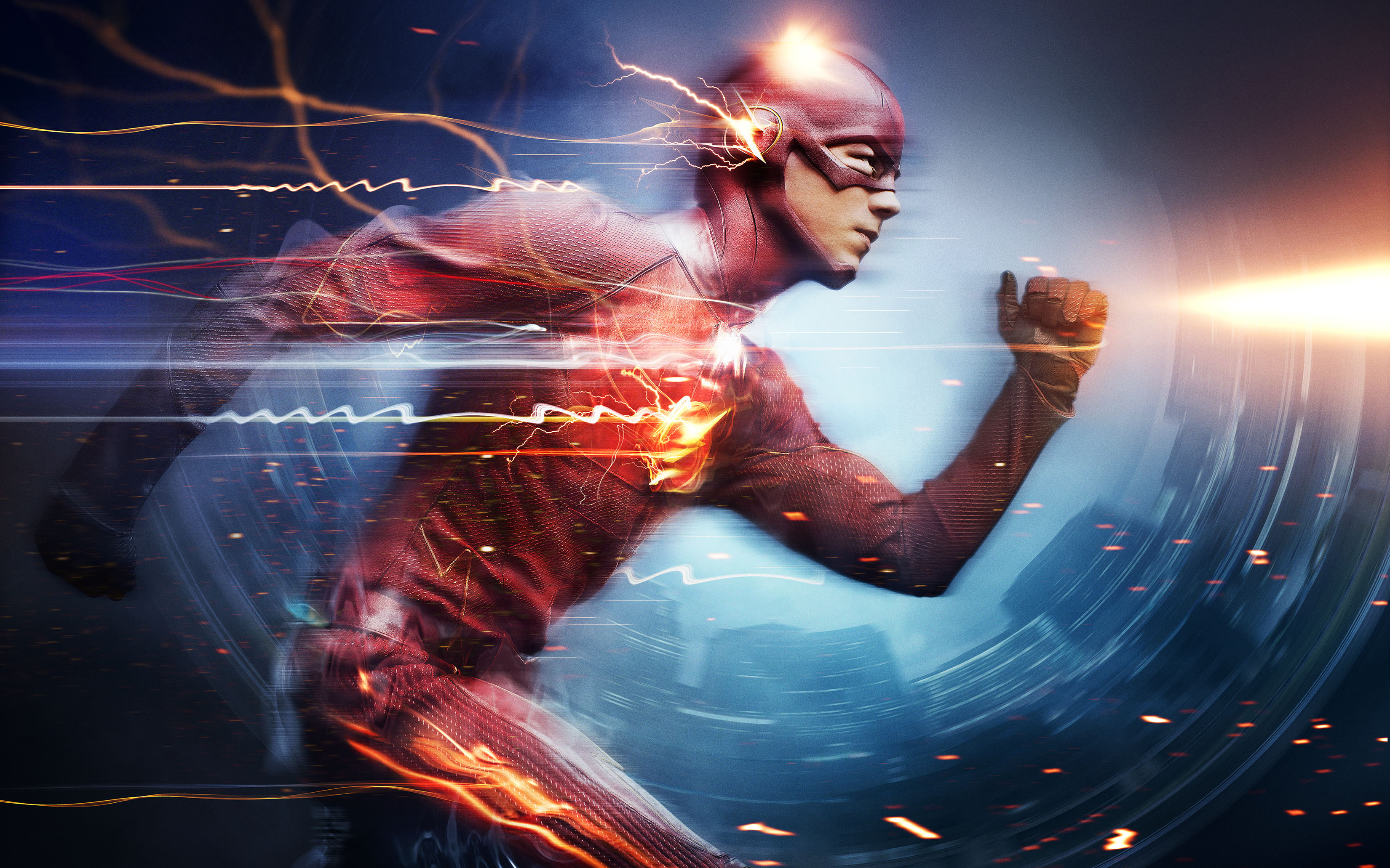 The Flash from DC Comics running HD Wallpaper