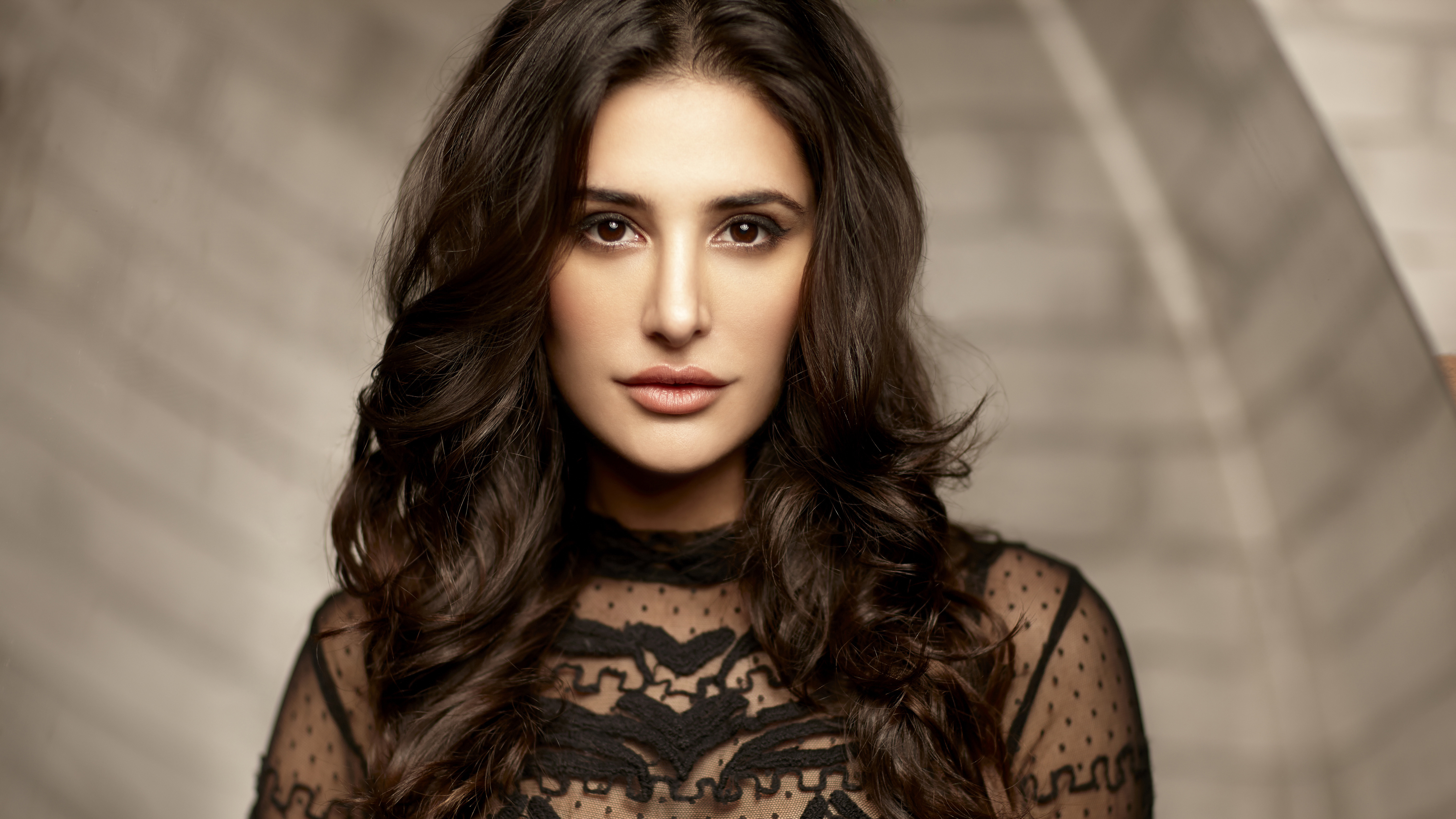 Nargis Fakhri in sheer black top HD Wallpaper