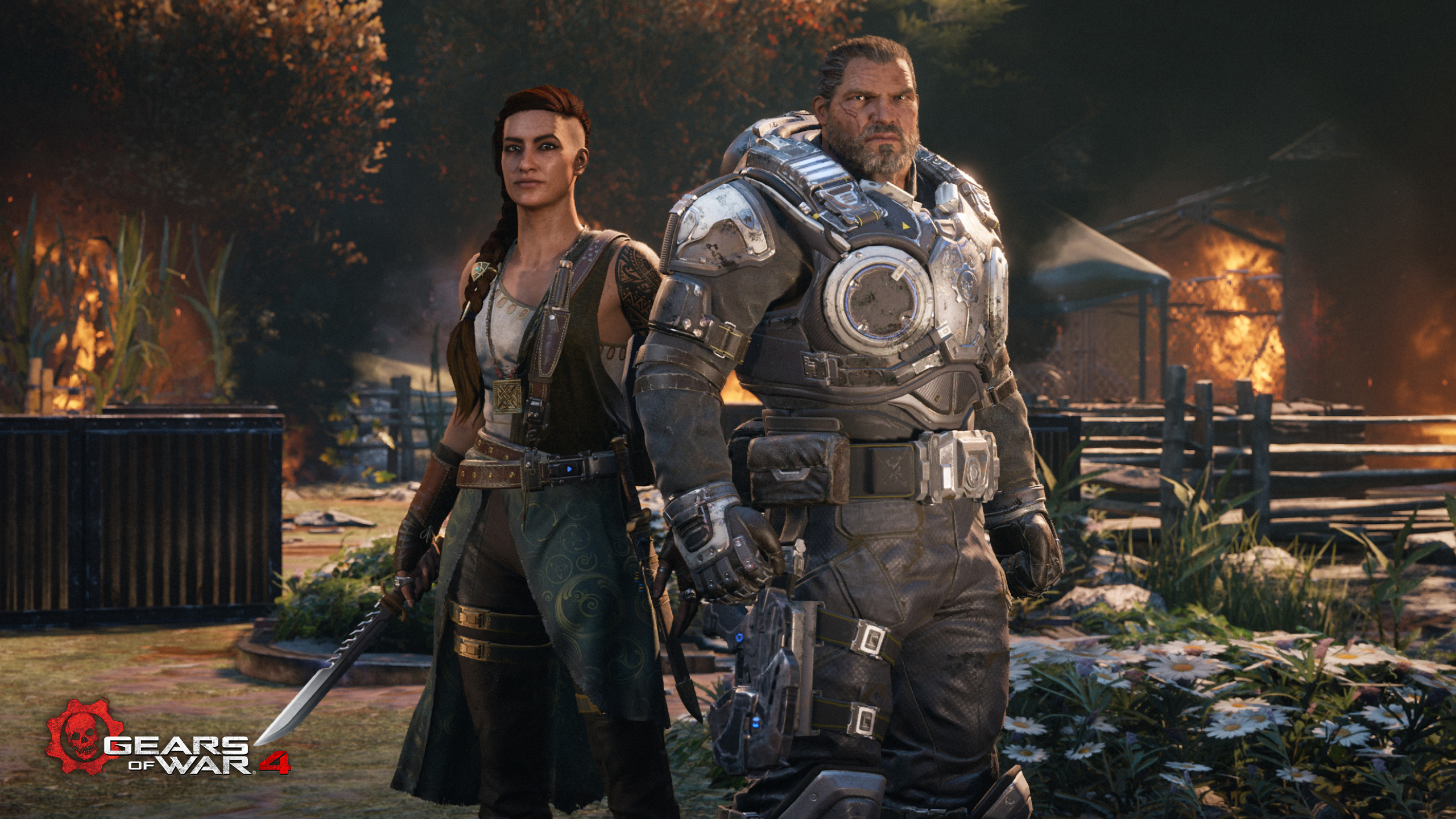 Reyna Diaz and Marcus Fenix from Gears of War 4 HD Wallpaper