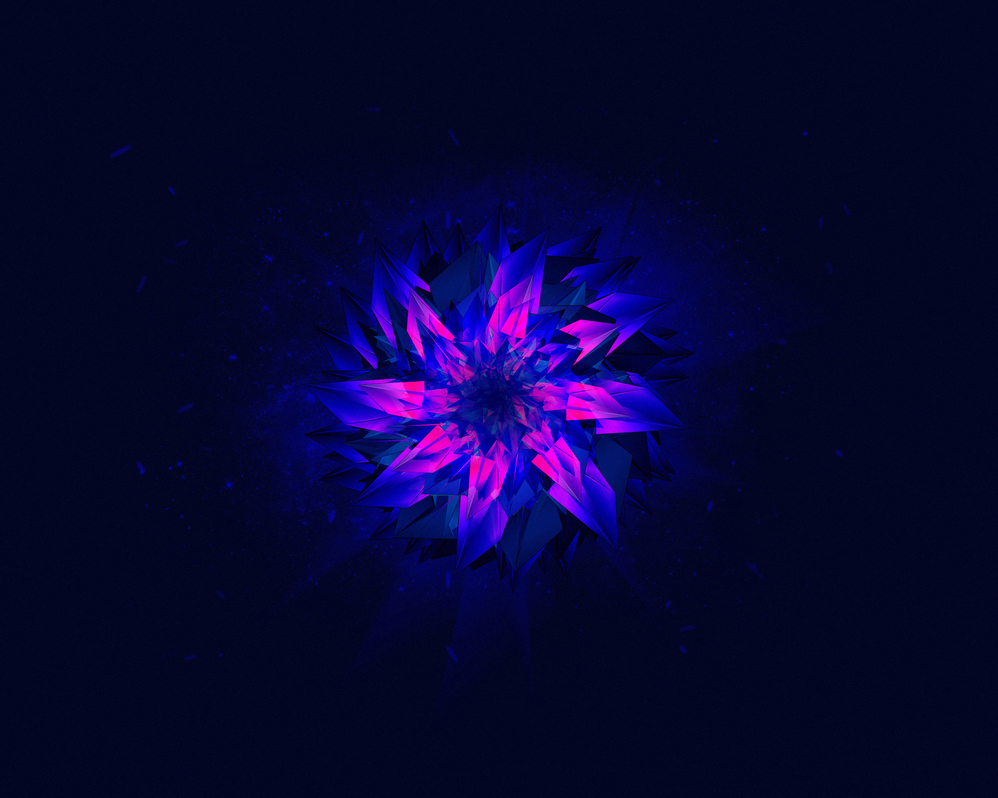 Abstract purple and blue fractal flower HD Wallpaper