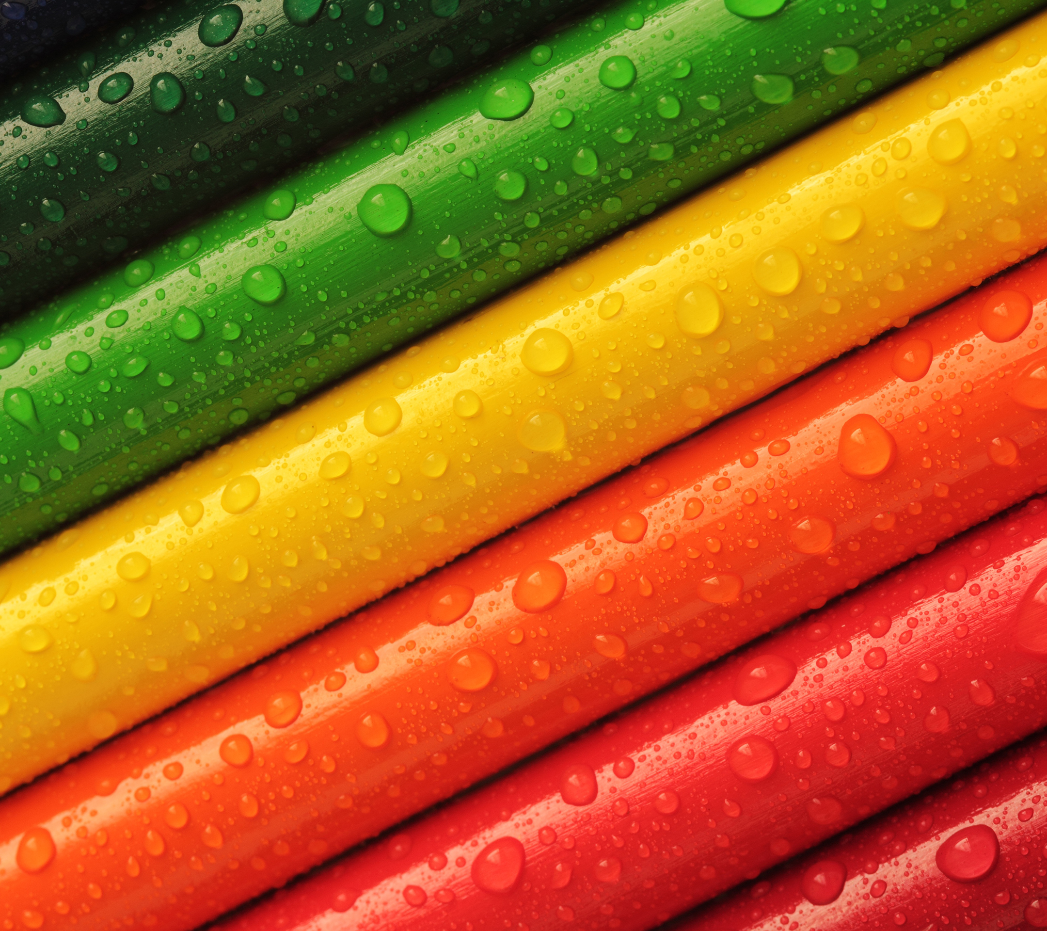 Colorful pipes with water droplets HD Wallpaper