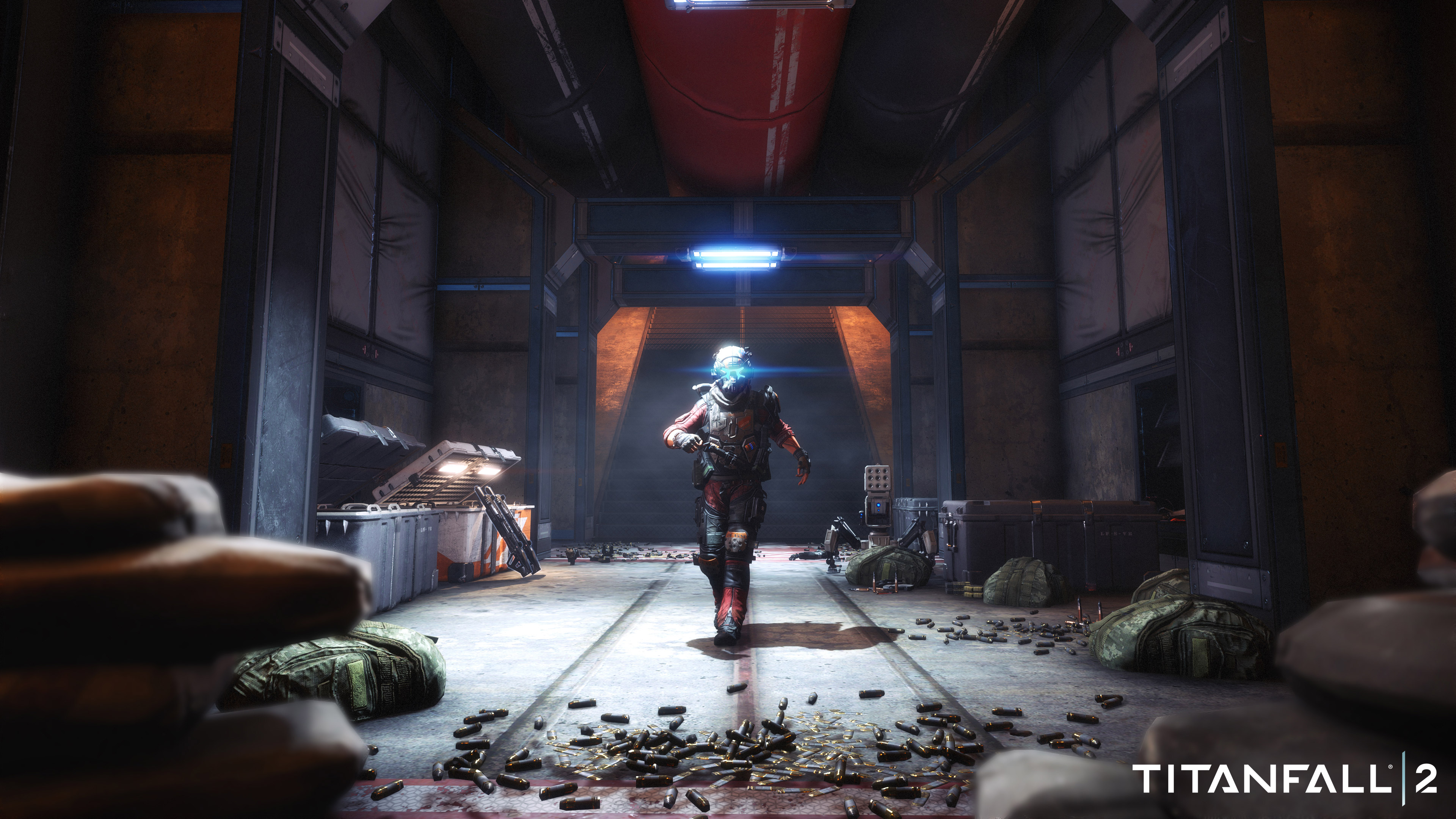Soldier in corridor from Titanfall 2 HD Wallpaper