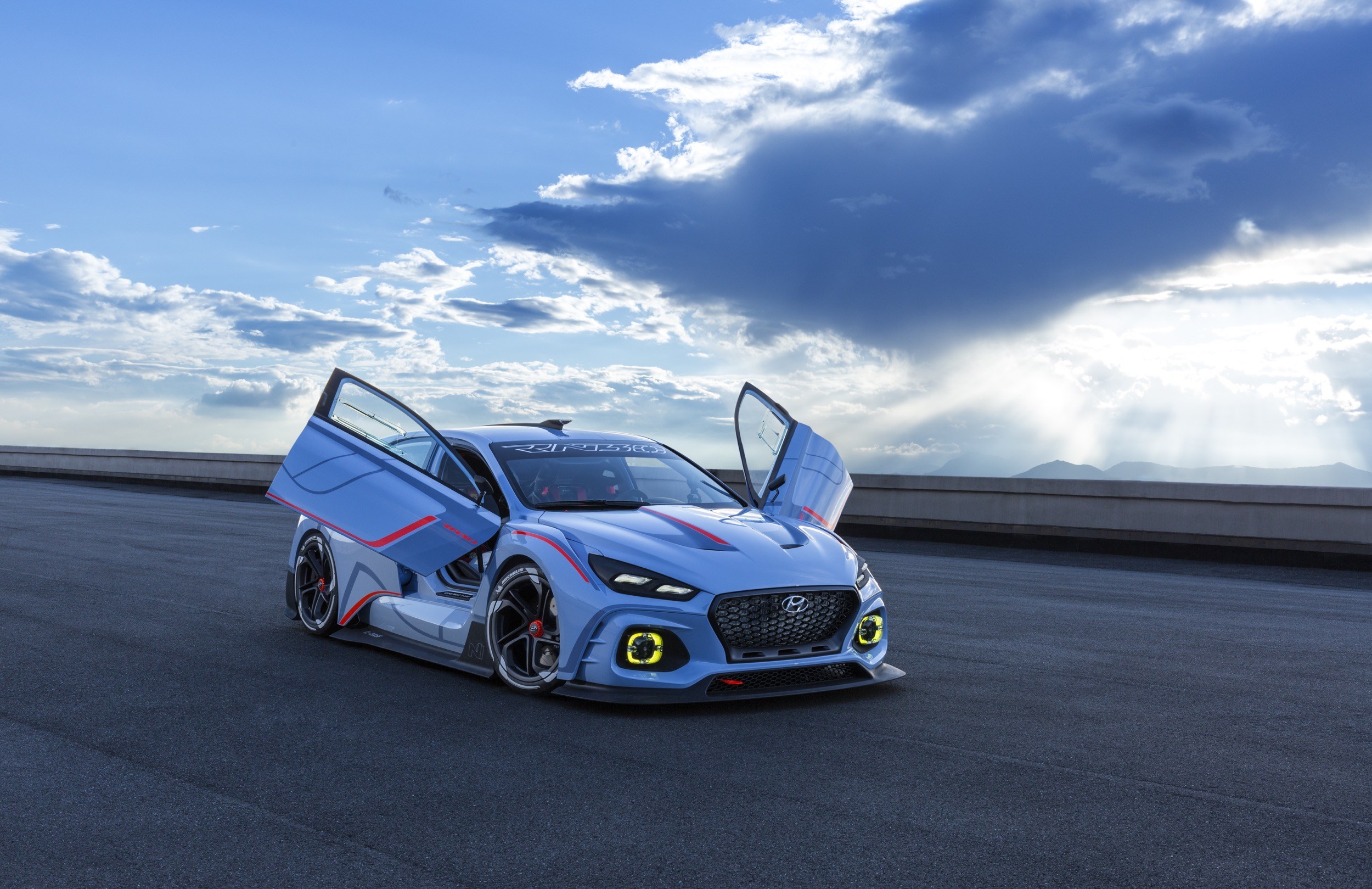 Hyundai RN30 concept car with butterfly doors HD Wallpaper