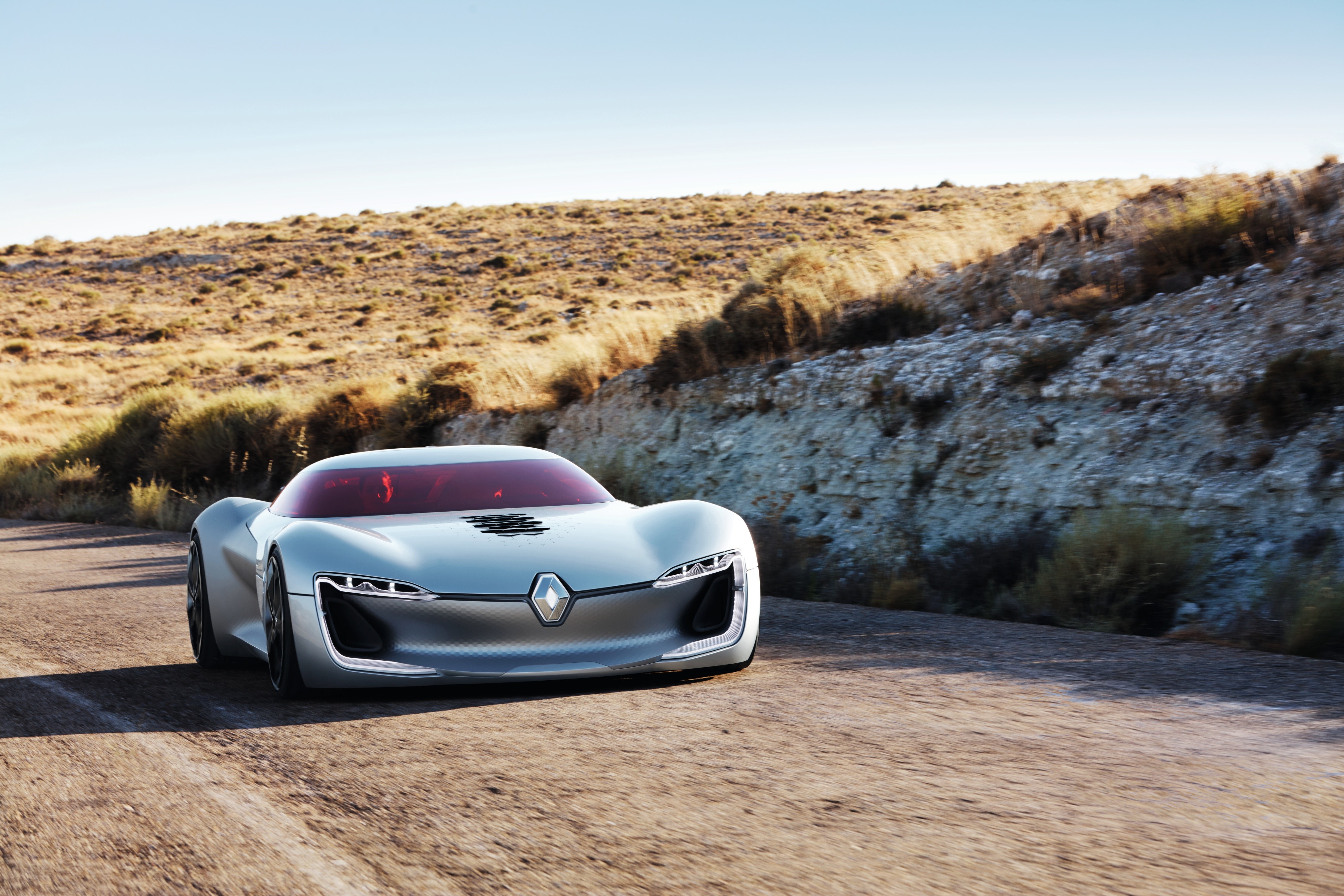 Renault Trezor concept car on a dirt road HD Wallpaper