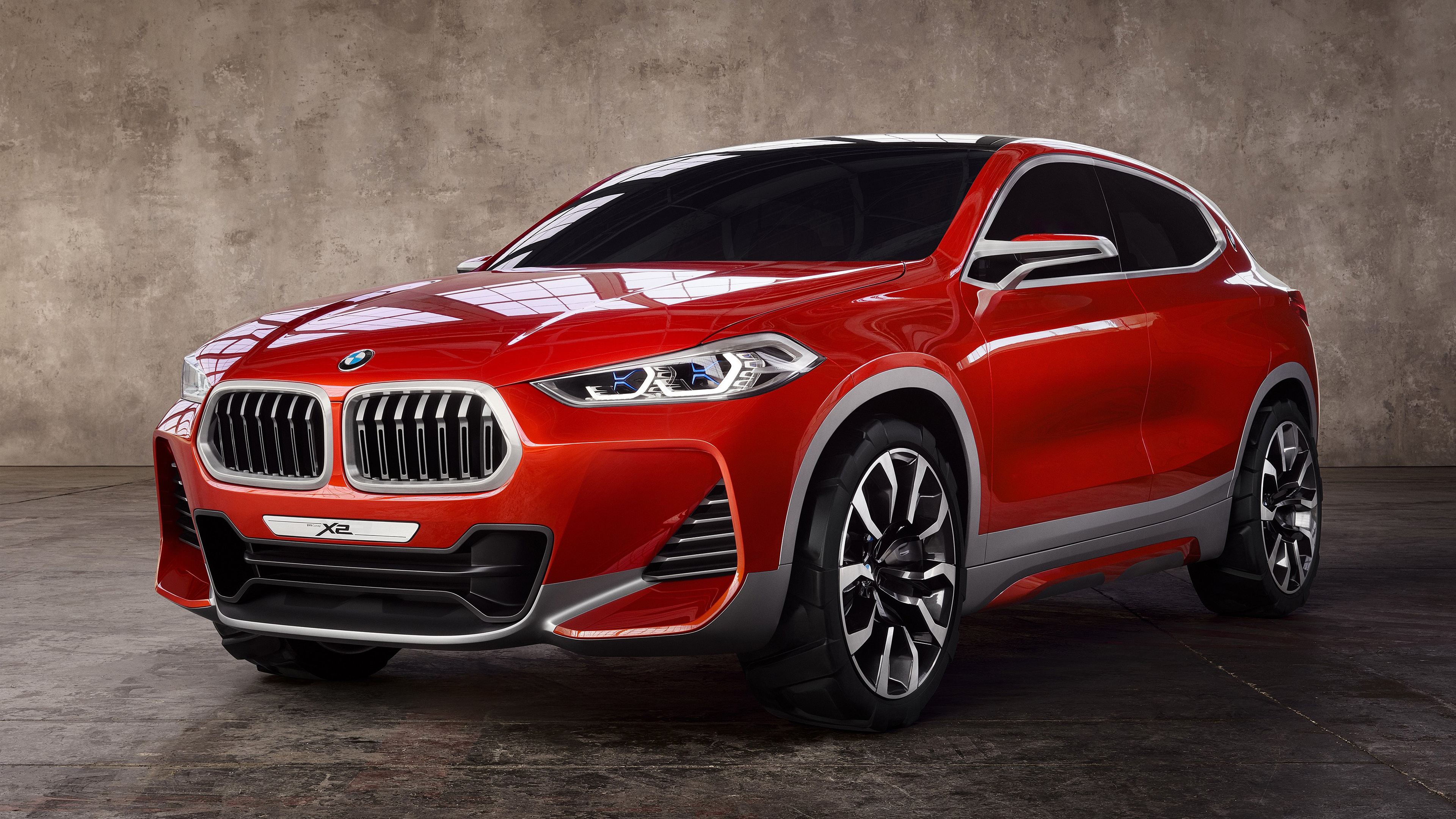 Red BMW X2 Concept SUV at Paris Motor Show HD Wallpaper