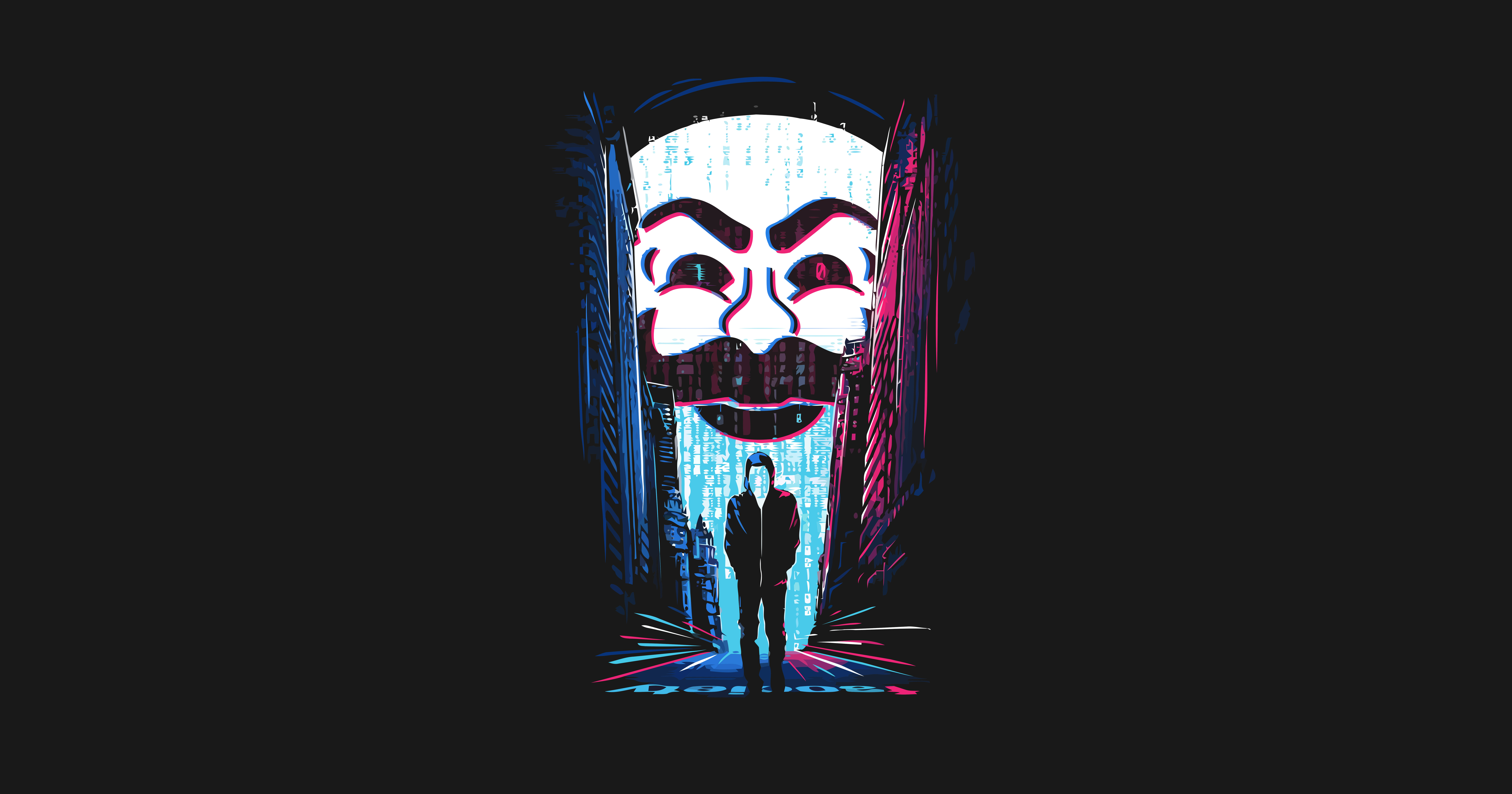 Anonymous Mask and Hacker from Mr. Robot 4K HD Wallpaper