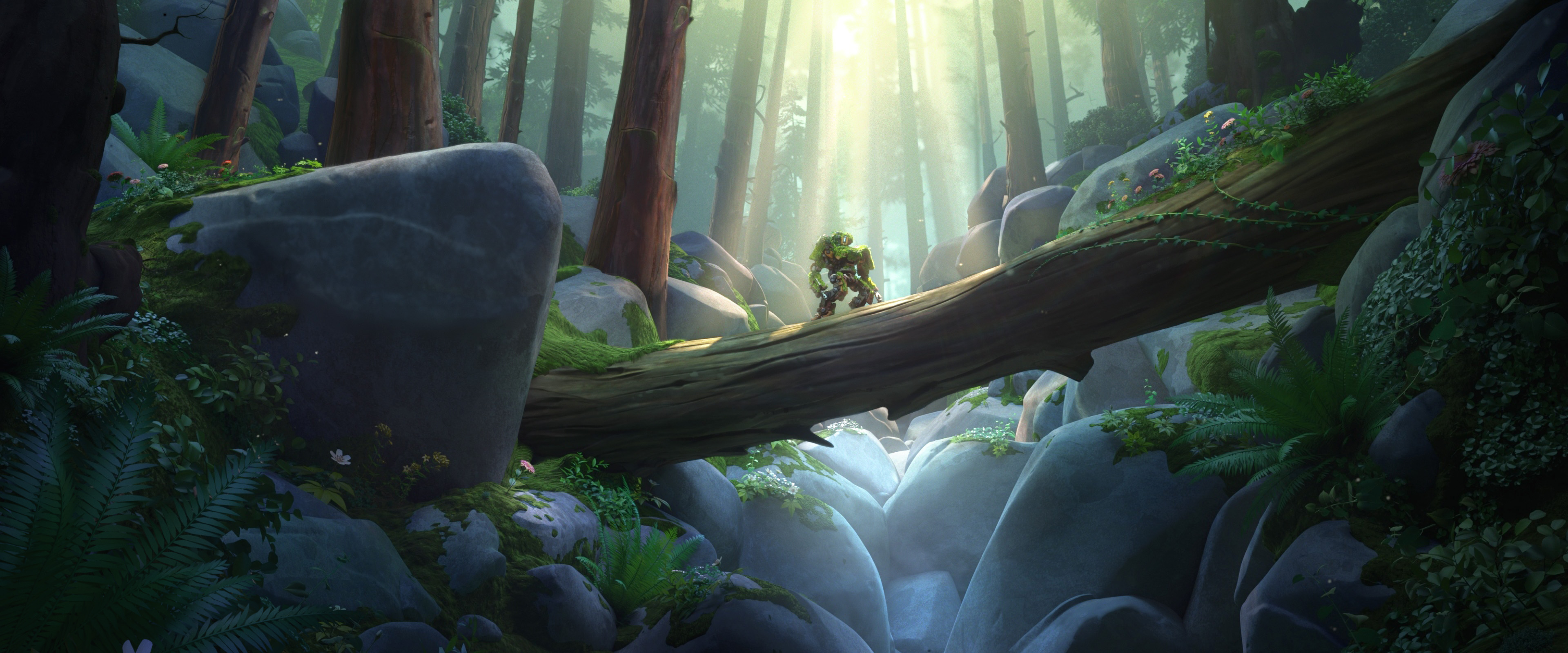 Bastion from Overwatch in a forest HD Wallpaper