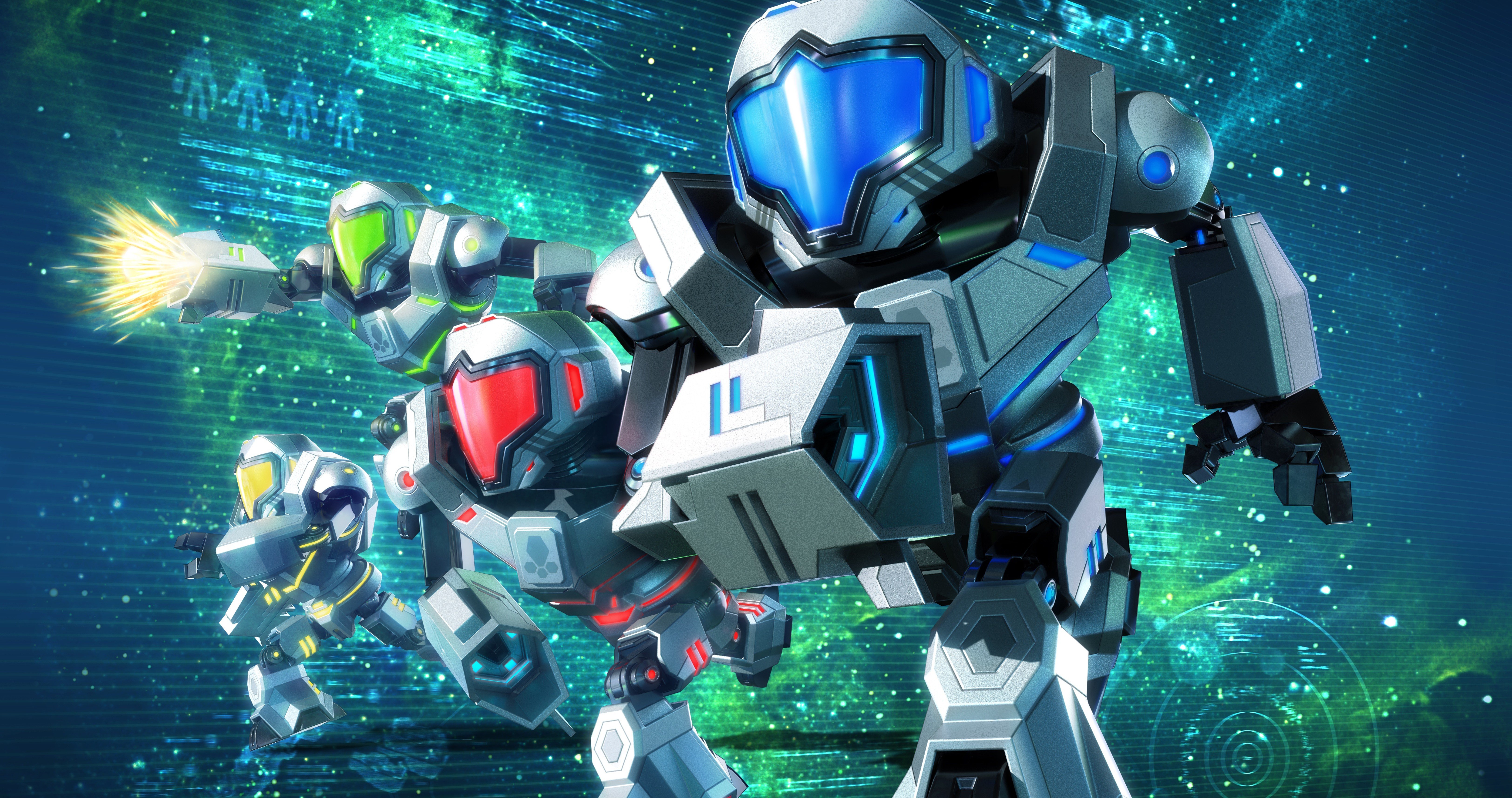 Metroid Prime: Federation Force robots in space HD Wallpaper