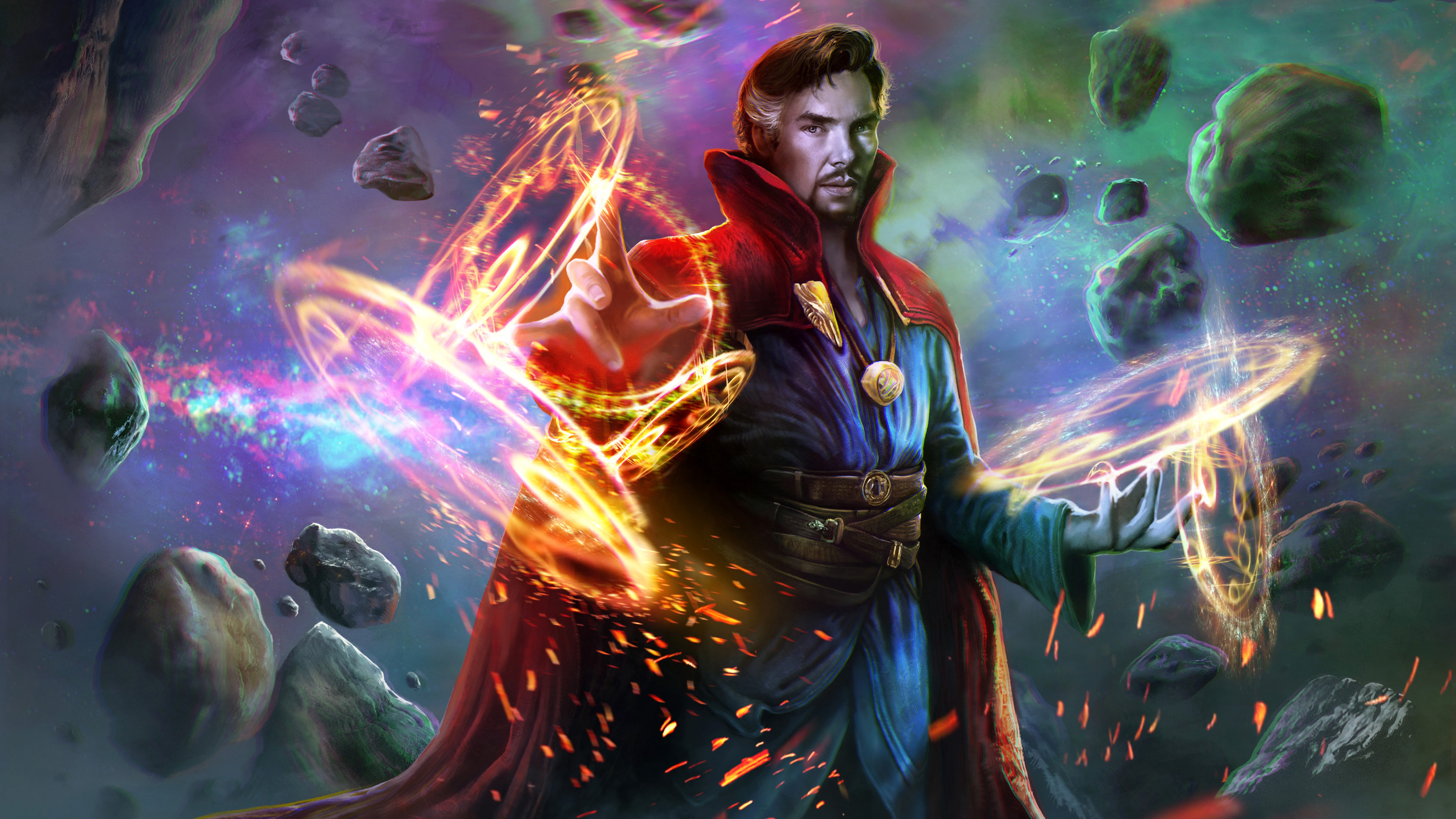 Doctor Strange casting spells in the multiverse HD Wallpaper