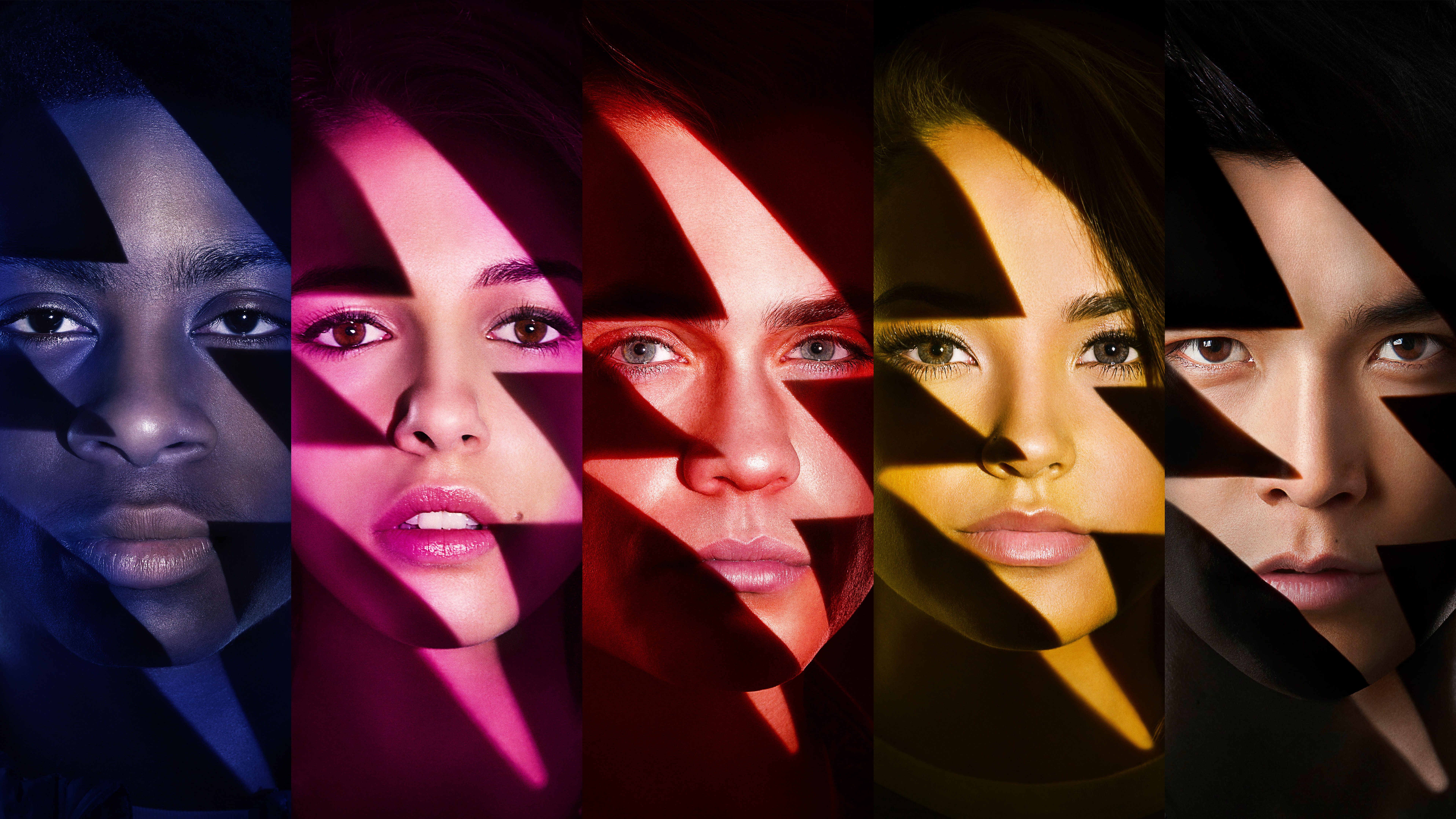 Power Rangers: The Blue, Pink, Red, Yellow, and Black Rangers HD Wallpaper