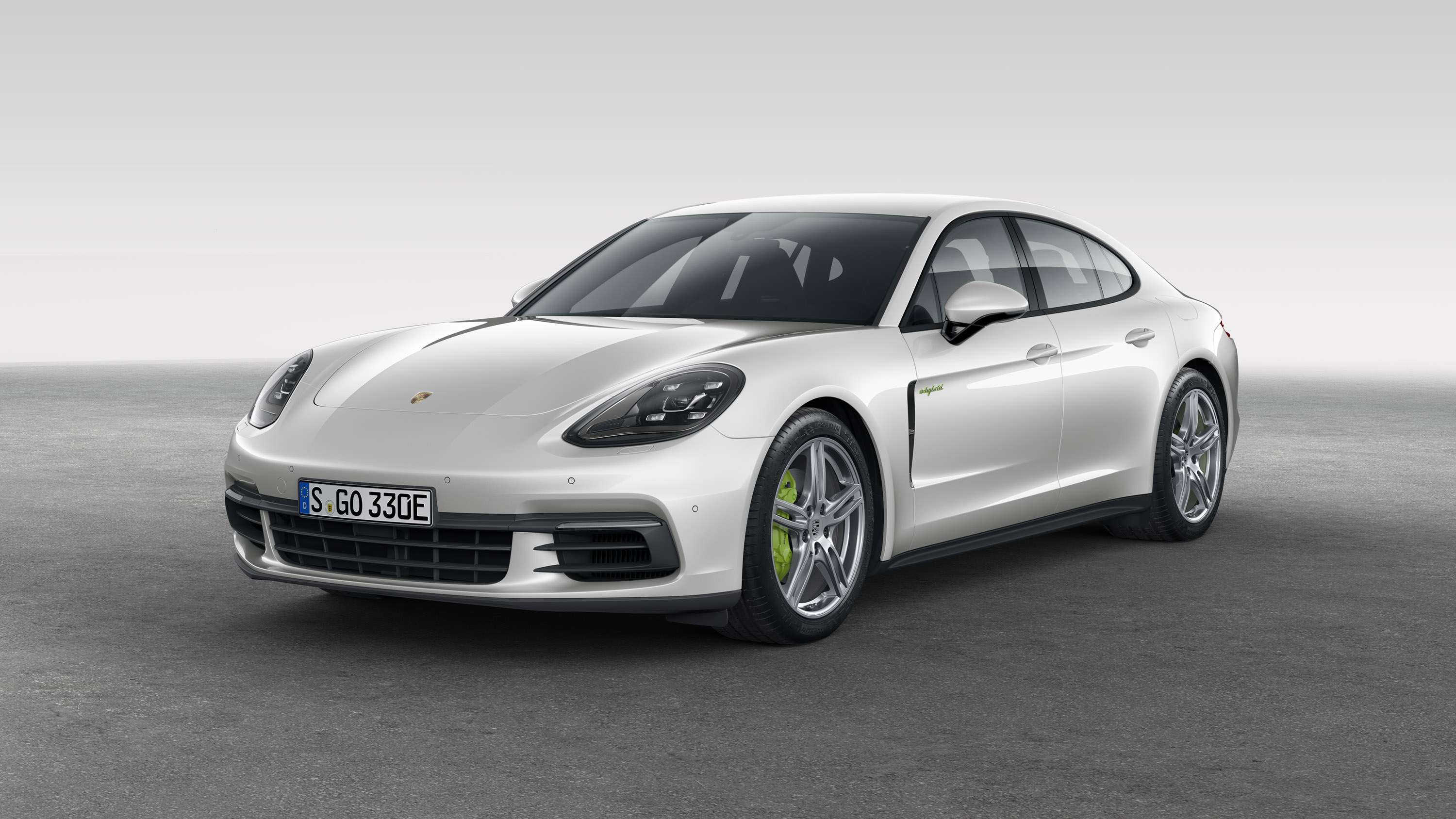 White Porsche Panamera 4 E-Hybrid HD Wallpaper
