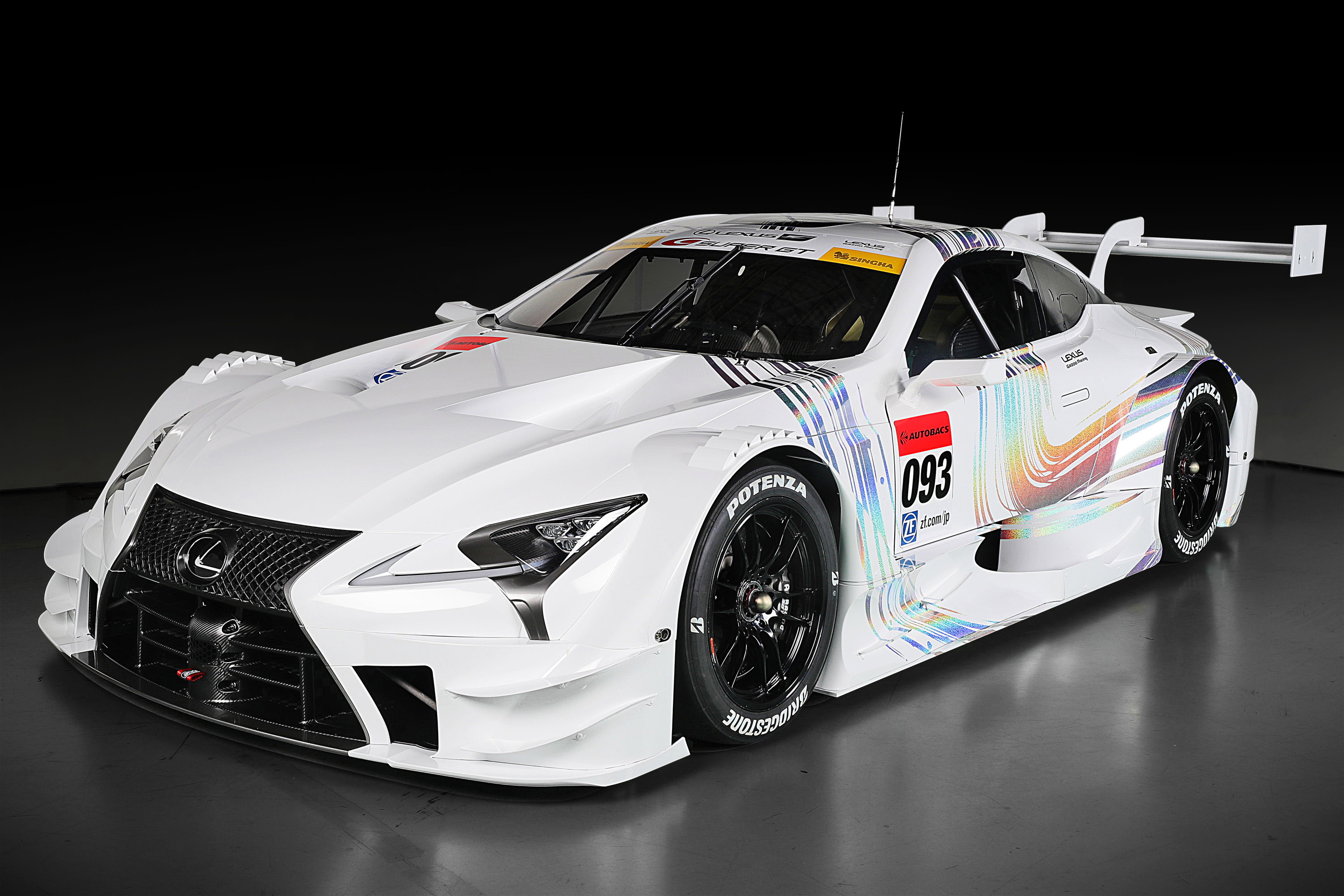 White Lexus LC 500 GT Race Car with Colorful Livery HD Wallpaper