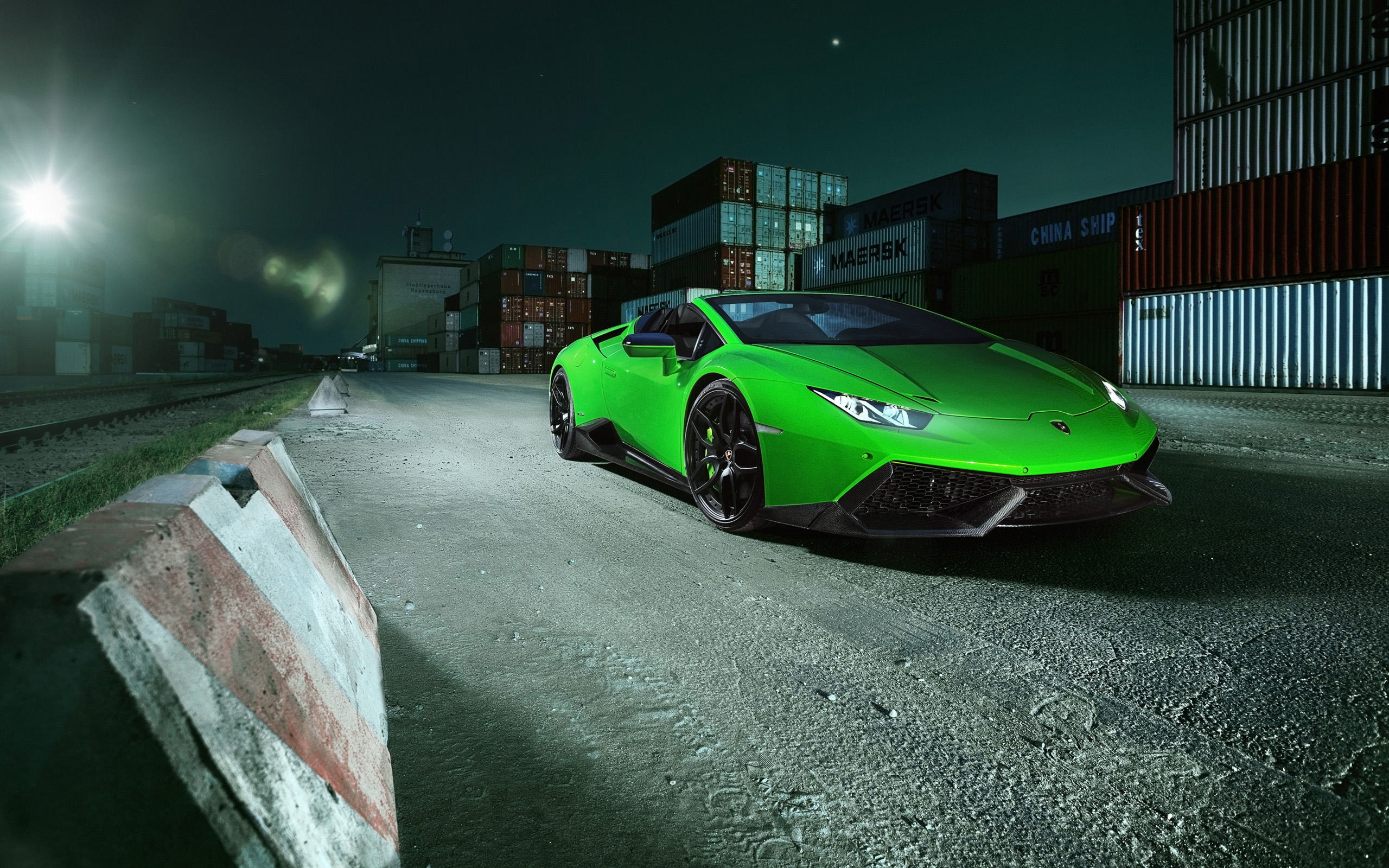Green Lamborghini Huracan Spyder by Novitec Torado HD Wallpaper