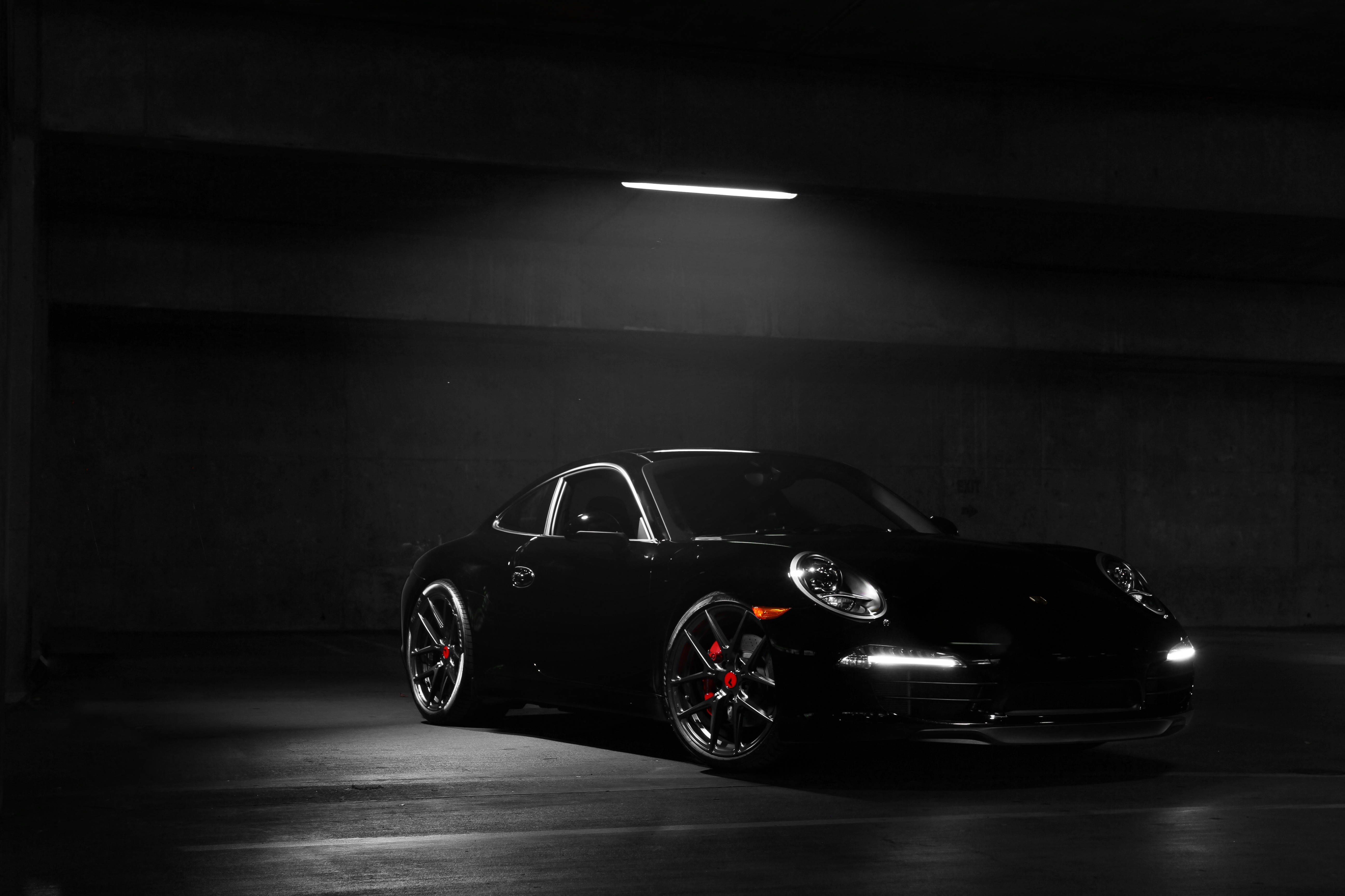 Black Porsche 911 with Vorsteiner V-FF 101 Wheels HD Wallpaper