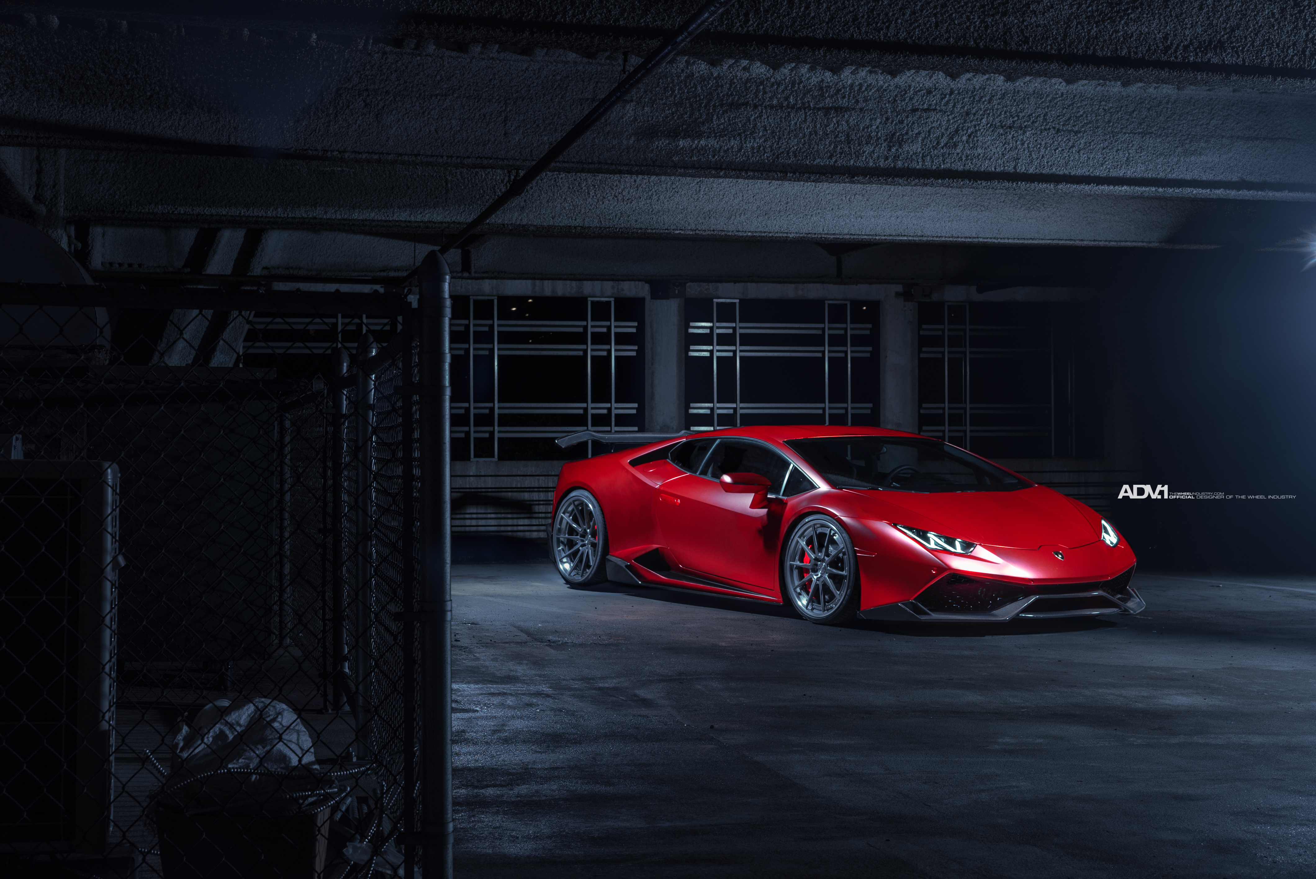 Red Lamborghini Huracan LP610 with ADV10 Track Spec CS Wheels HD Wallpaper