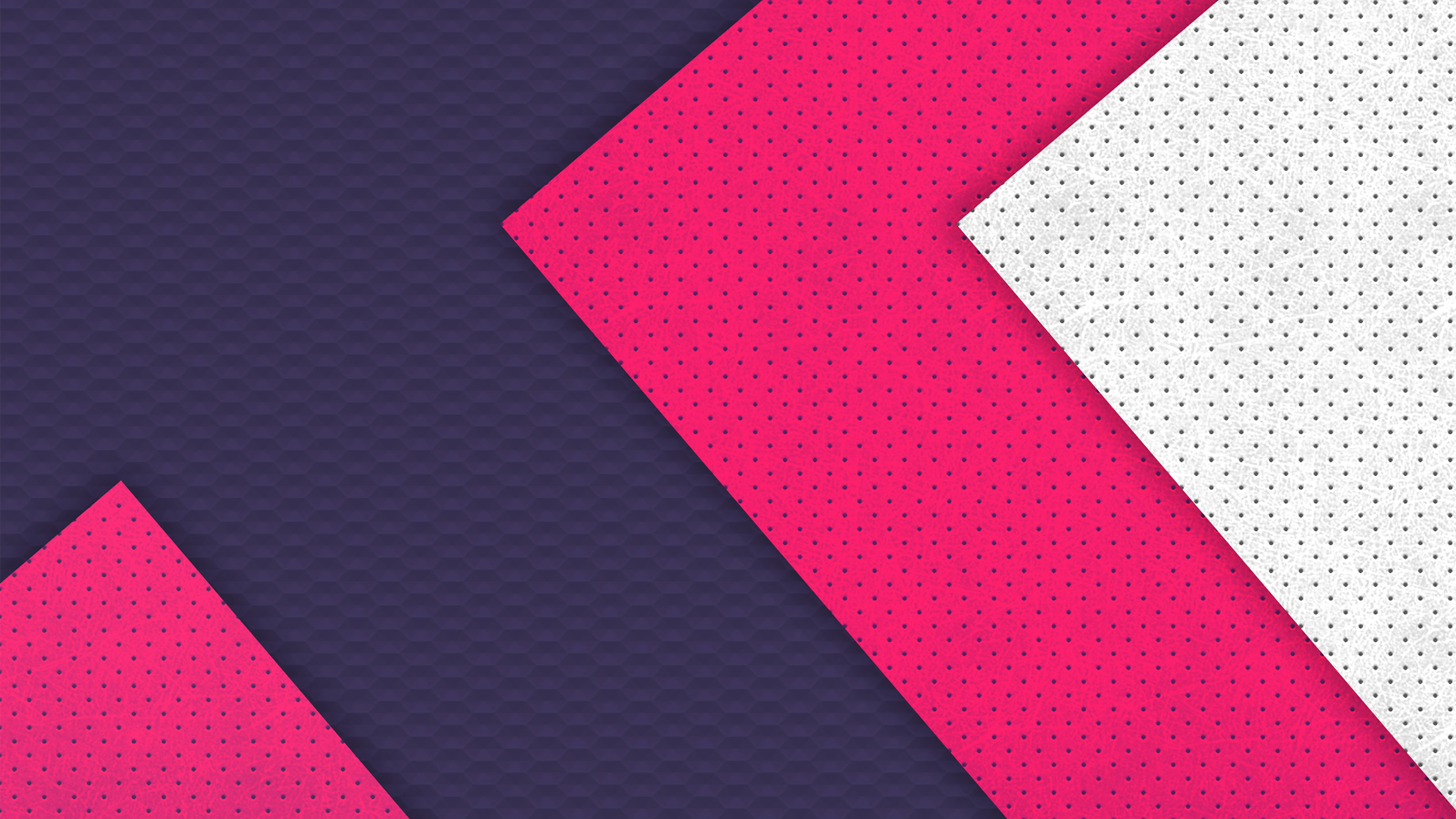 Abstract geometric background with pink and white polka dots HD Wallpaper