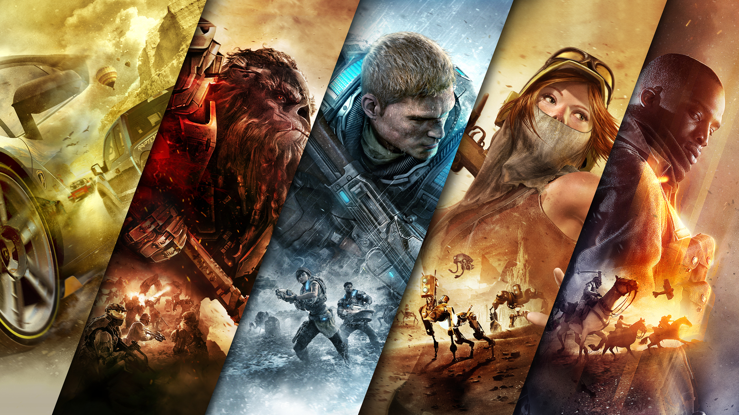 Collage of video game characters and scenes HD Wallpaper