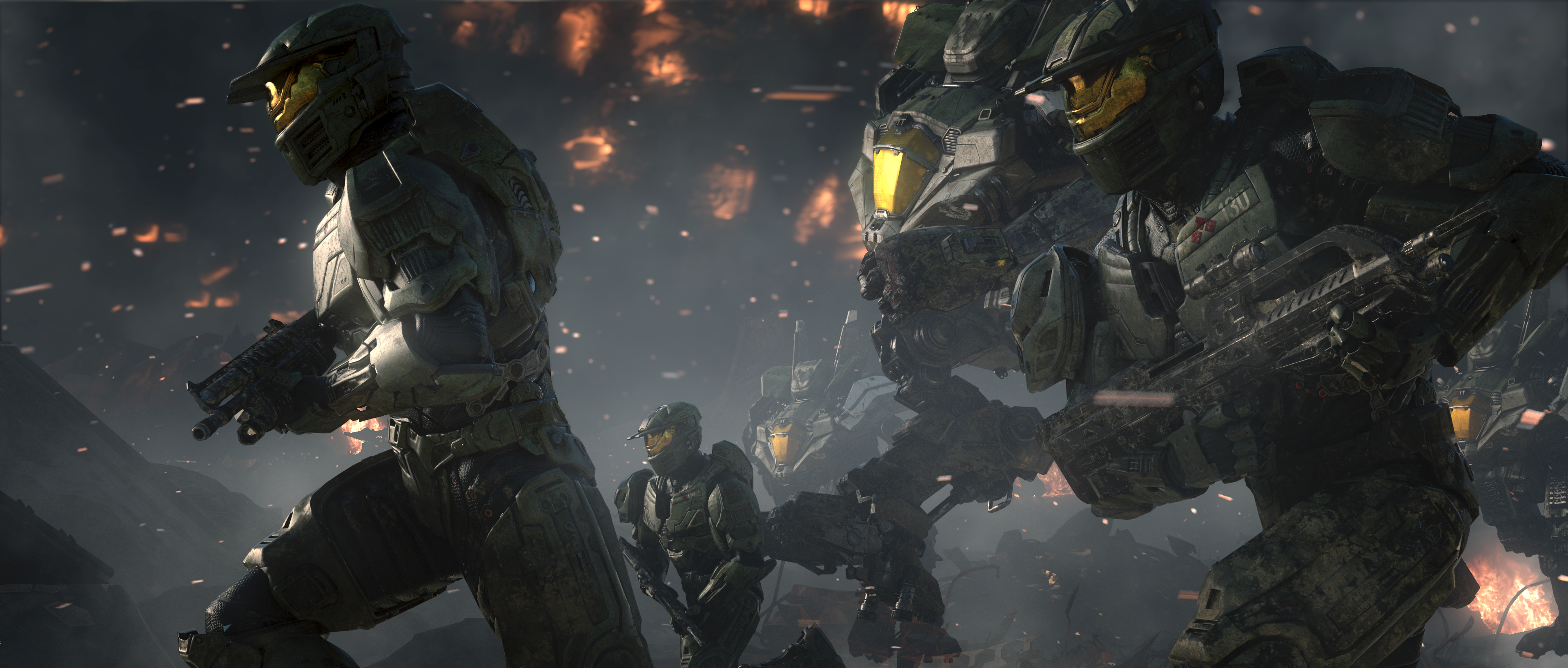 Master Chief and UNSC soldiers in Halo Wars 2 concept art HD Wallpaper
