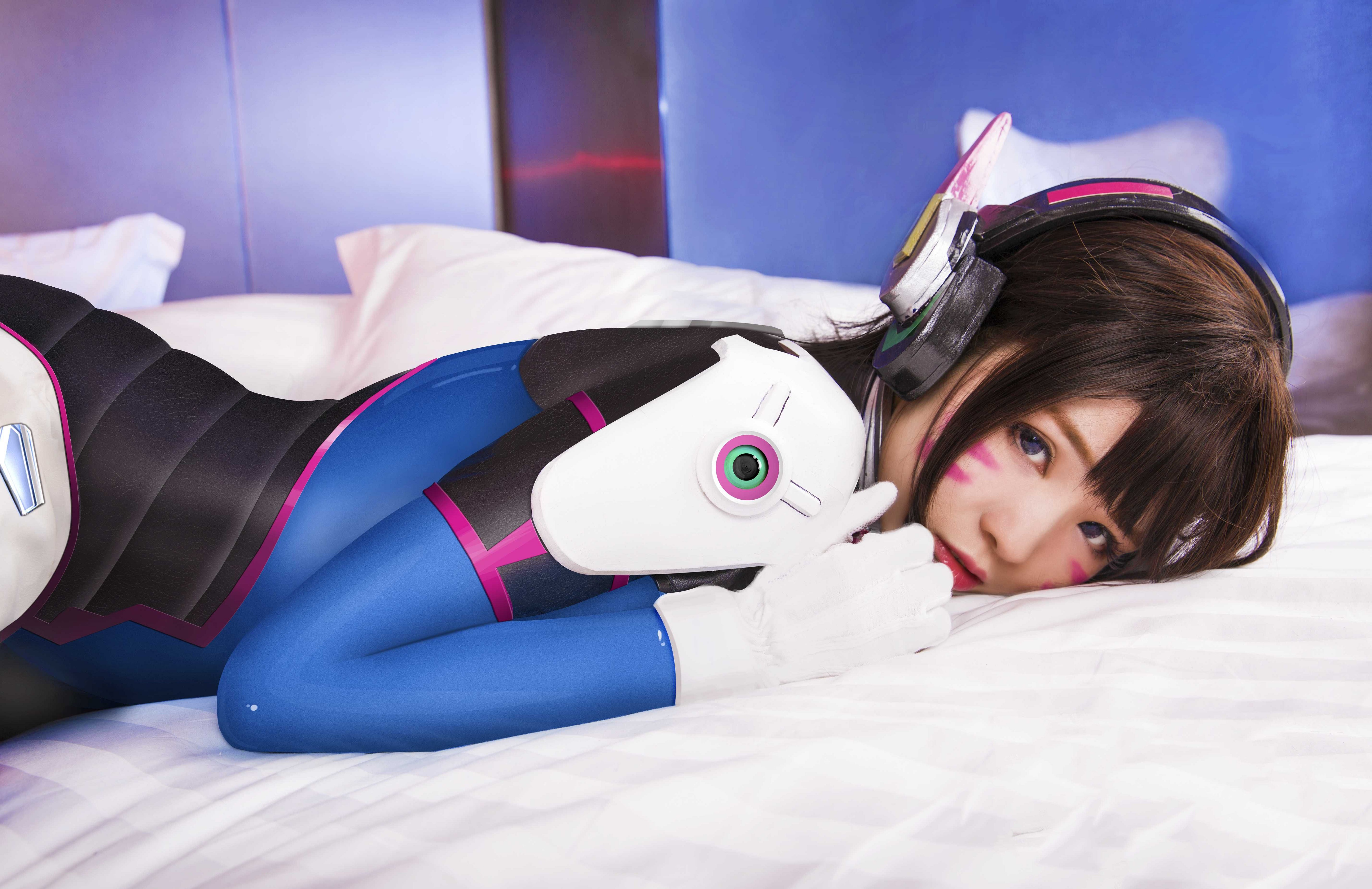 D.Va from Overwatch Cosplay HD Wallpaper