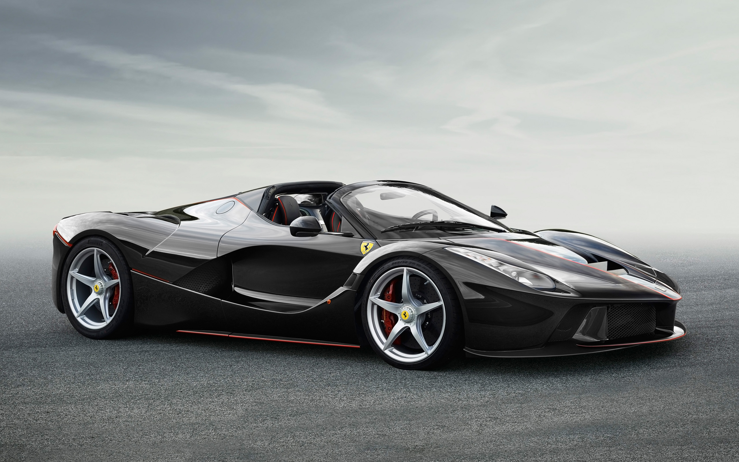 Black 2017 Ferrari LaFerrari Spider Convertible HD Wallpaper