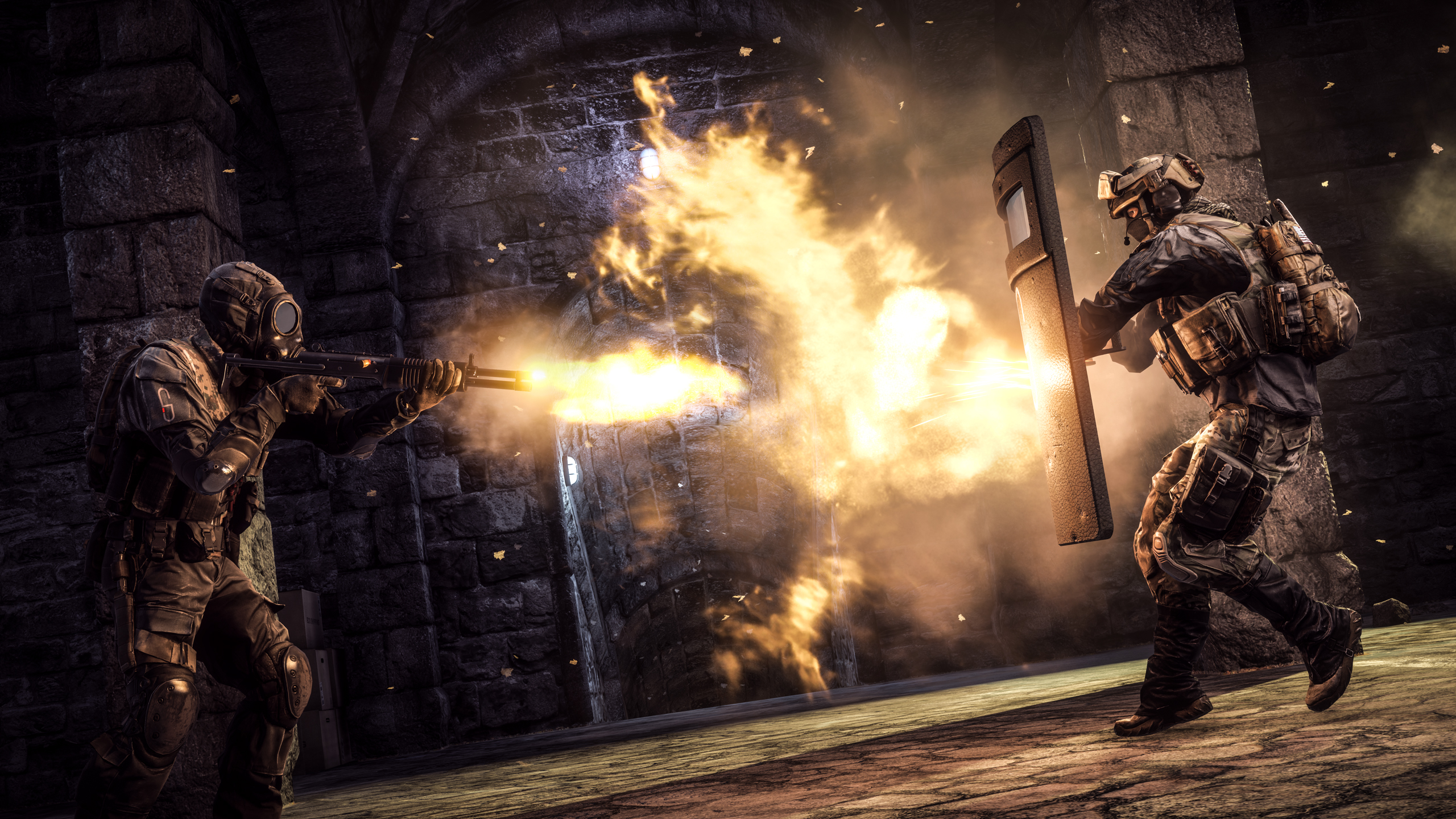 Soldiers in Battlefield 4 with Ballistic Shield HD Wallpaper