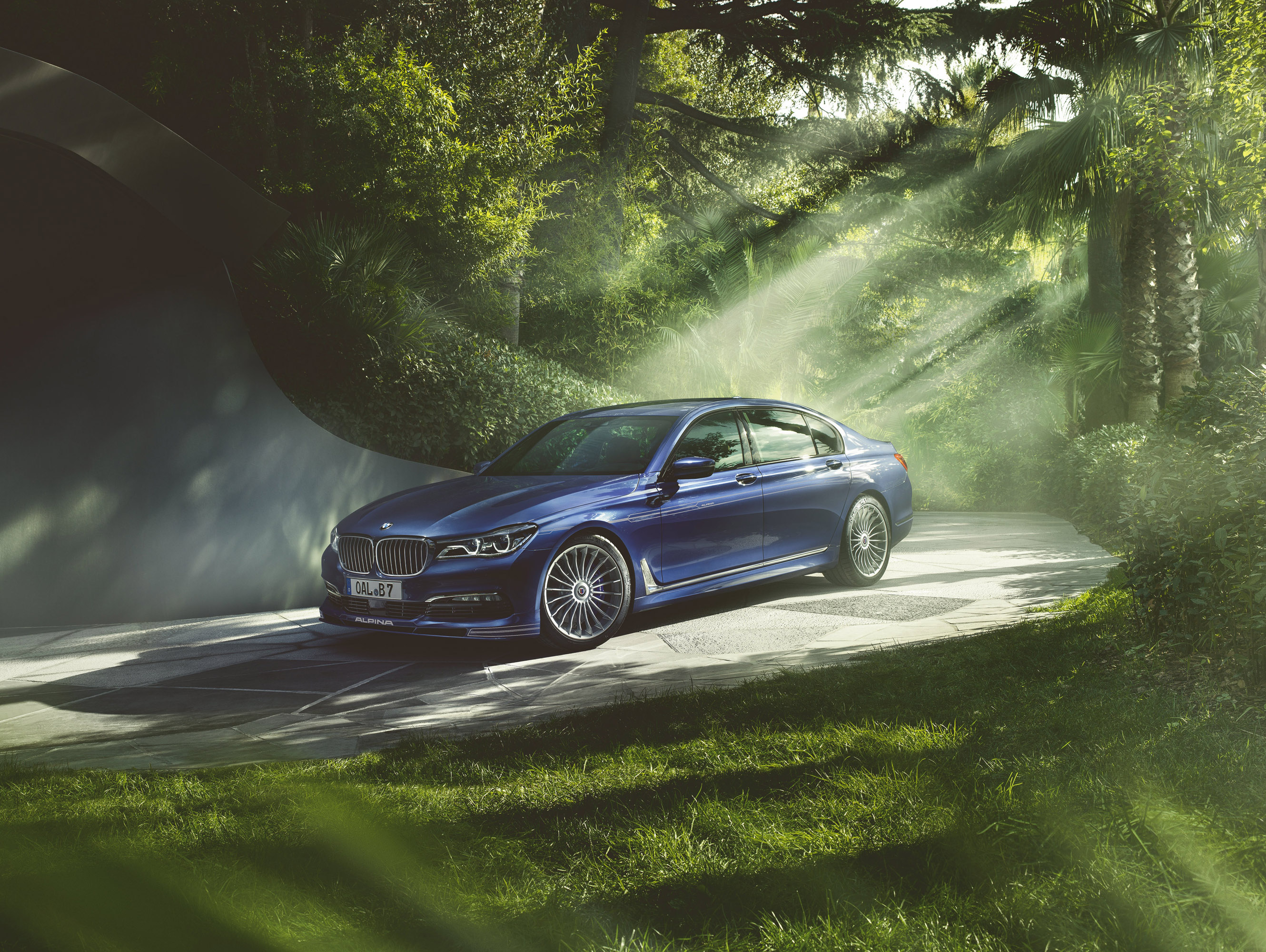 Blue BMW Alpina B7 Bi-Turbo Super Saloon HD Wallpaper