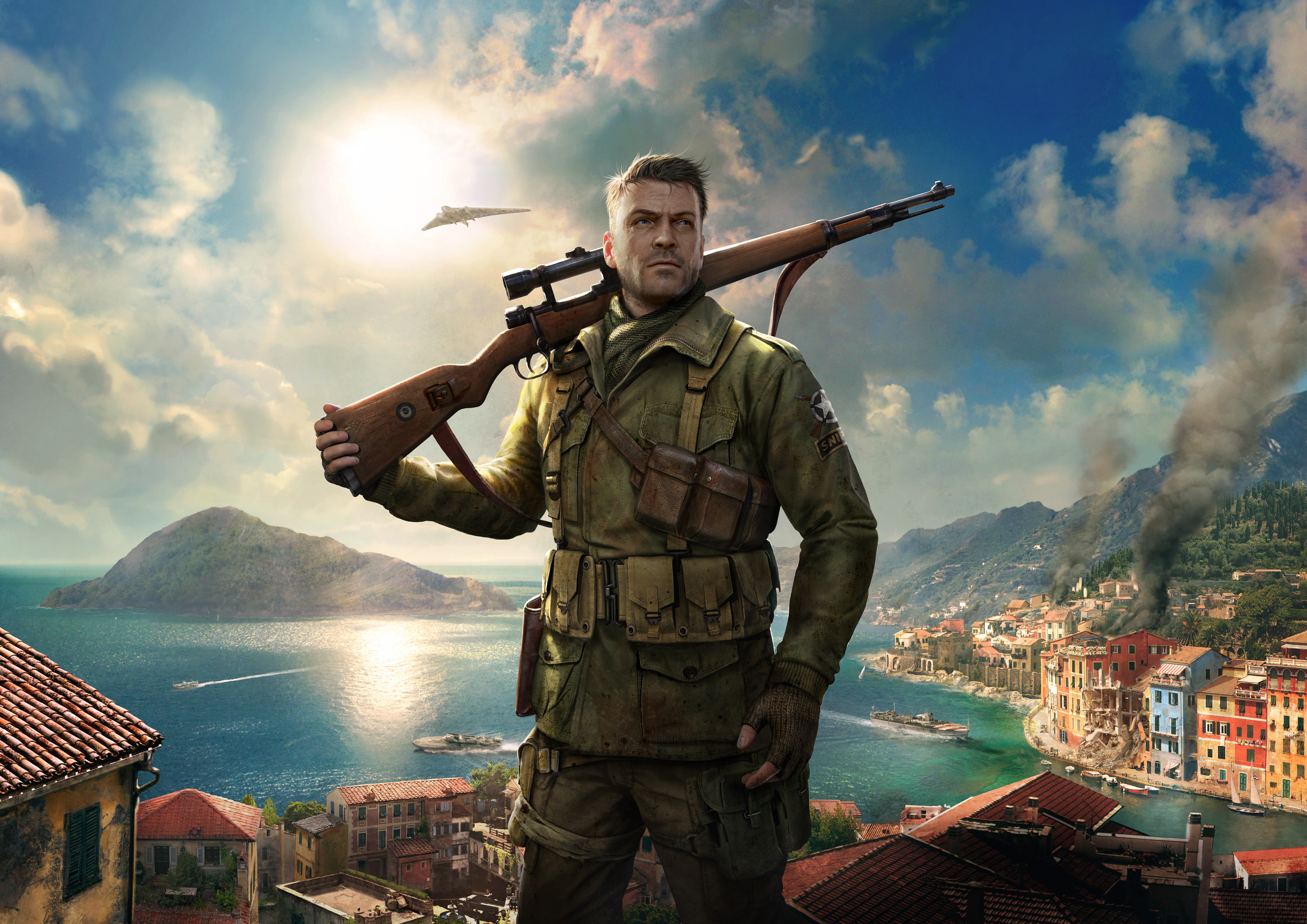 Sniper Elite 4 Karl Fairburne with Sniper Rifle HD Wallpaper