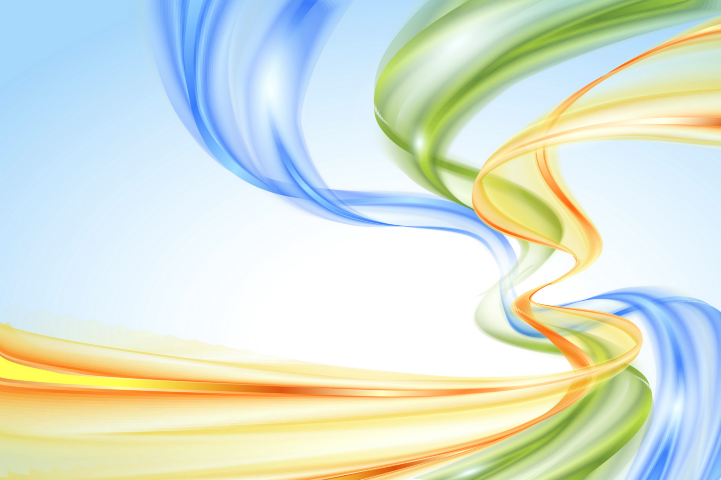 Abstract colorful waves of blue, green, and orange HD Wallpaper