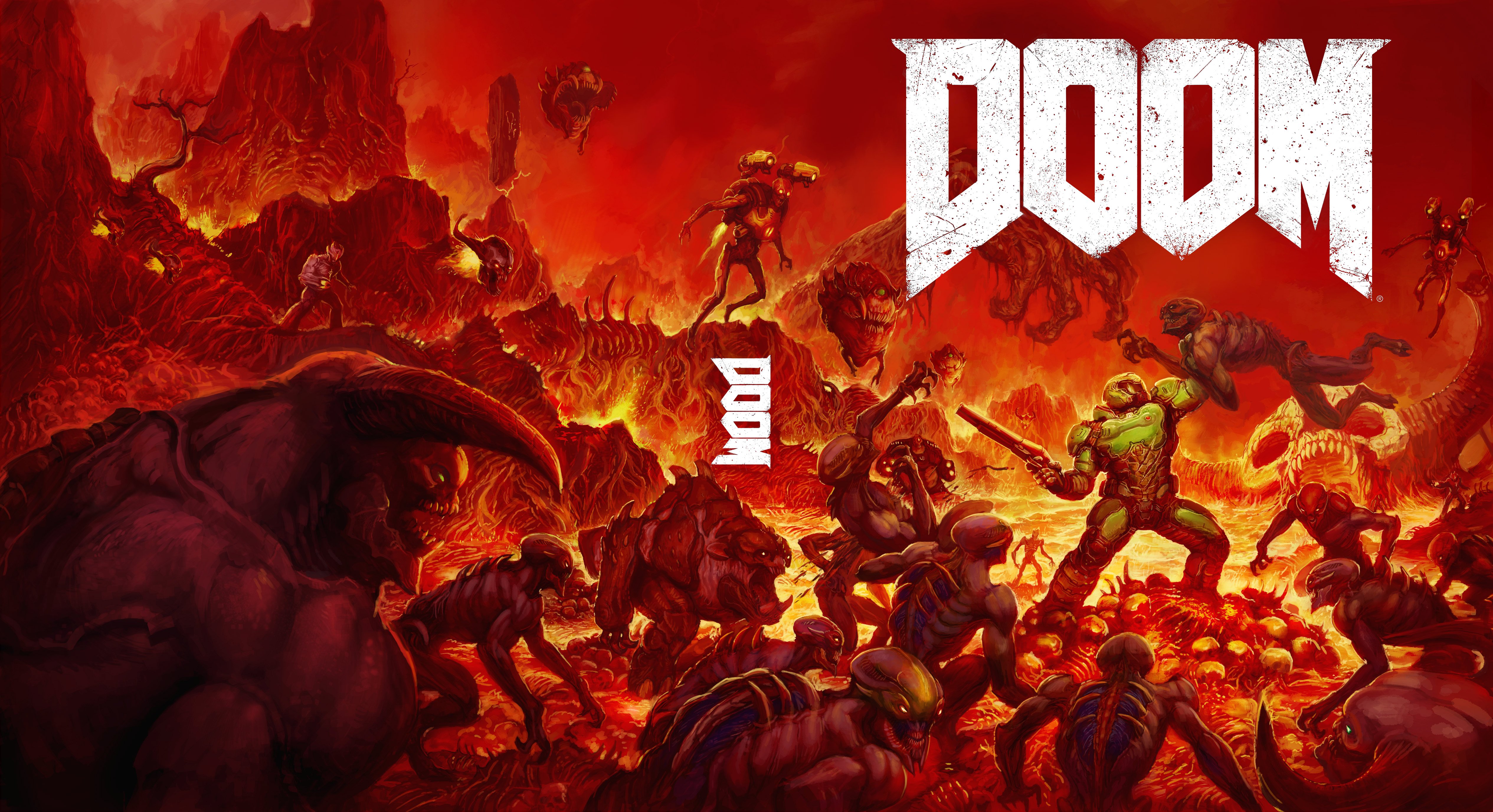 Doom 2016 Game Cover Art HD Wallpaper