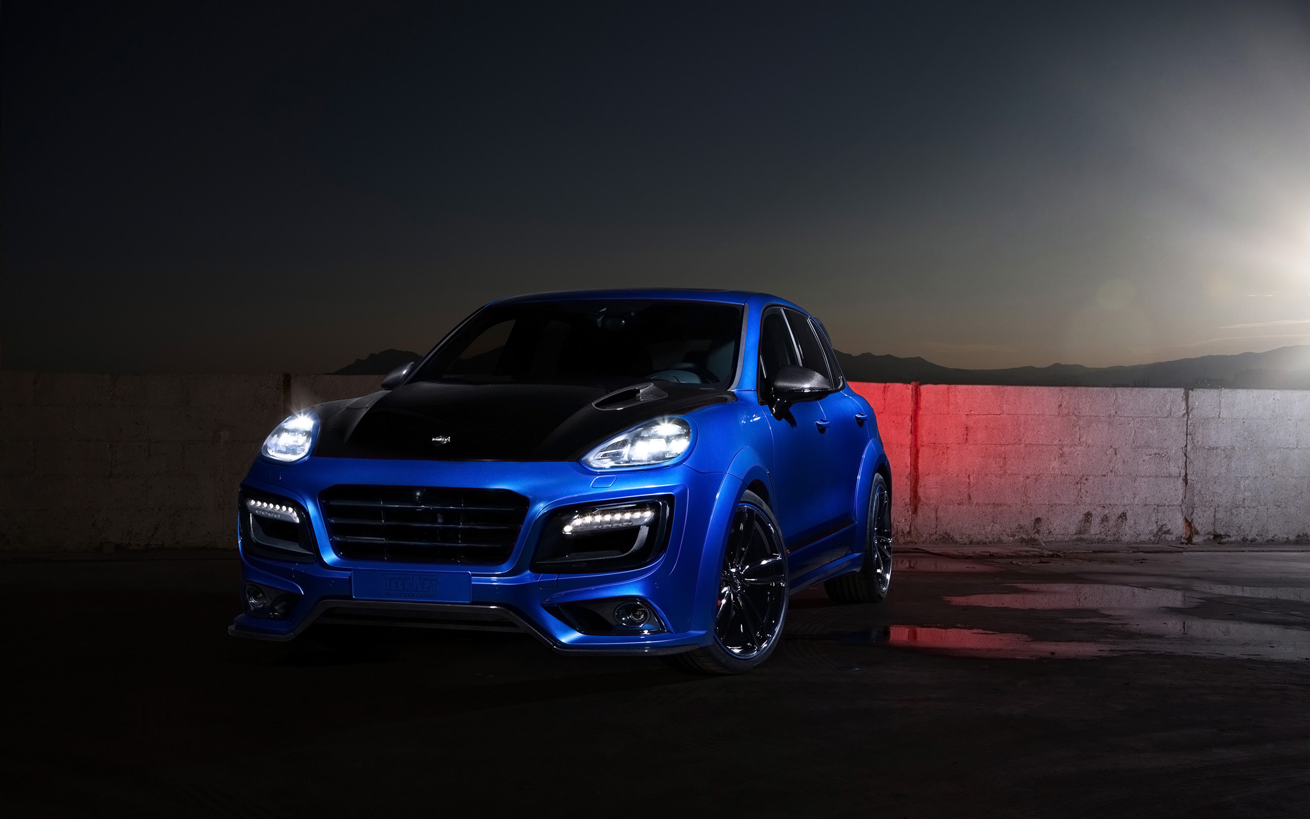 Blue TechArt Magnum Sport Porsche Cayenne HD Wallpaper