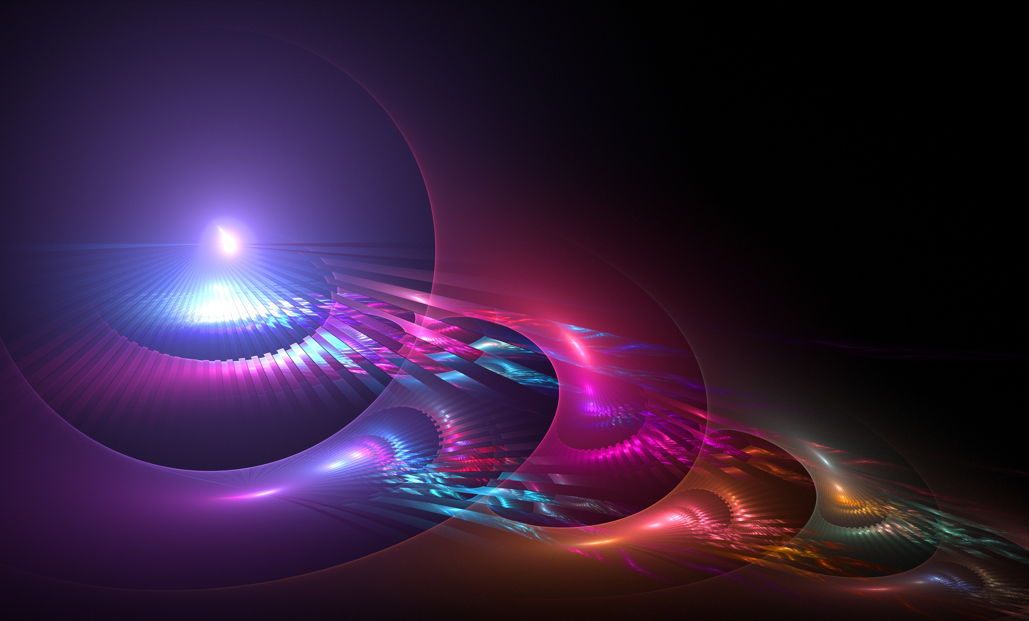 Abstract fractal lights in purple and pink HD Wallpaper